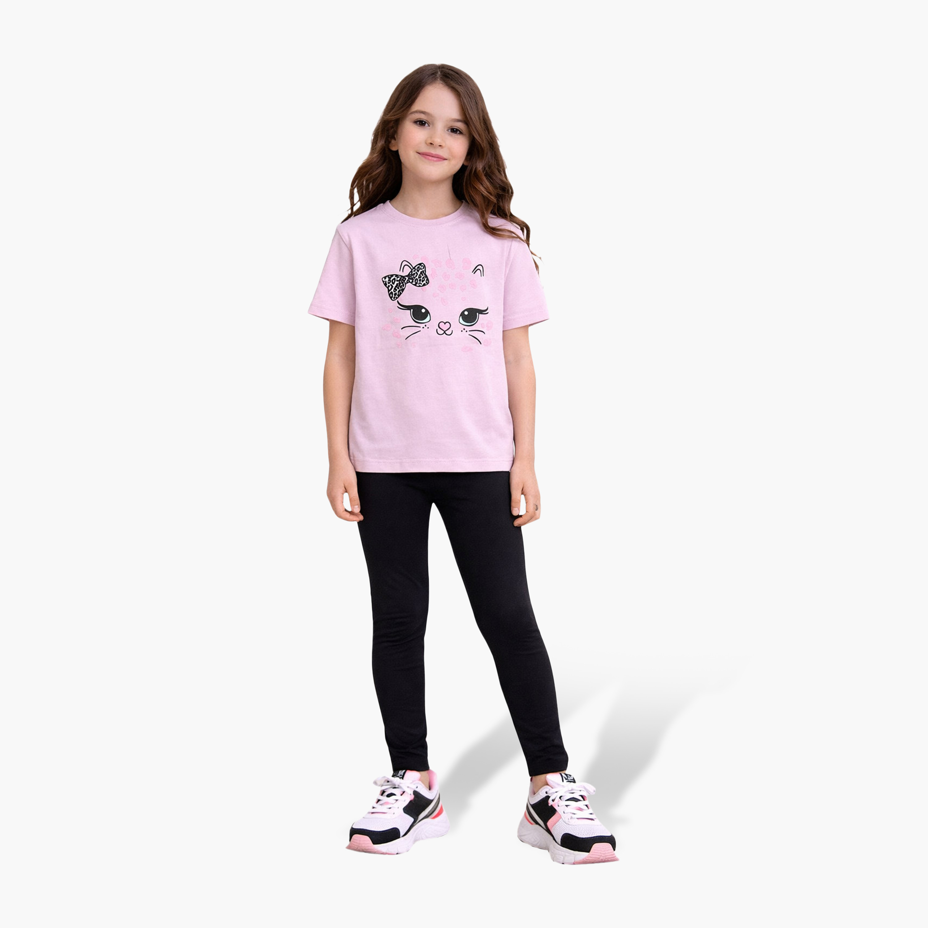 Victor and Jane 2-Piece Printed Short Sleeves T-Shirt with 2-Piece Leggings Set-girls-clothing-setsandcoords-image-1