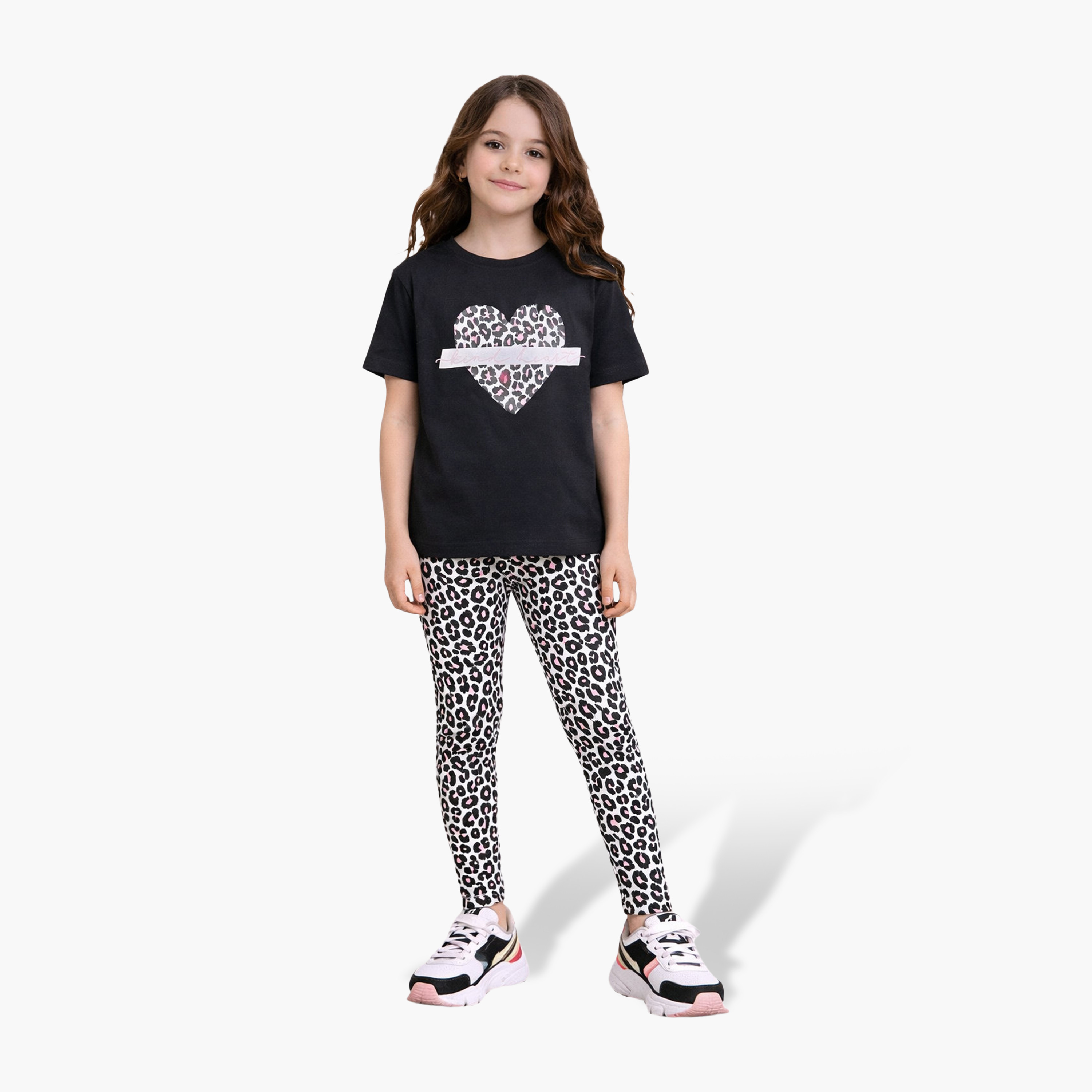 Victor and Jane 2-Piece Printed Short Sleeves T-Shirt with 2-Piece Leggings Set-girls-clothing-setsandcoords-image-2