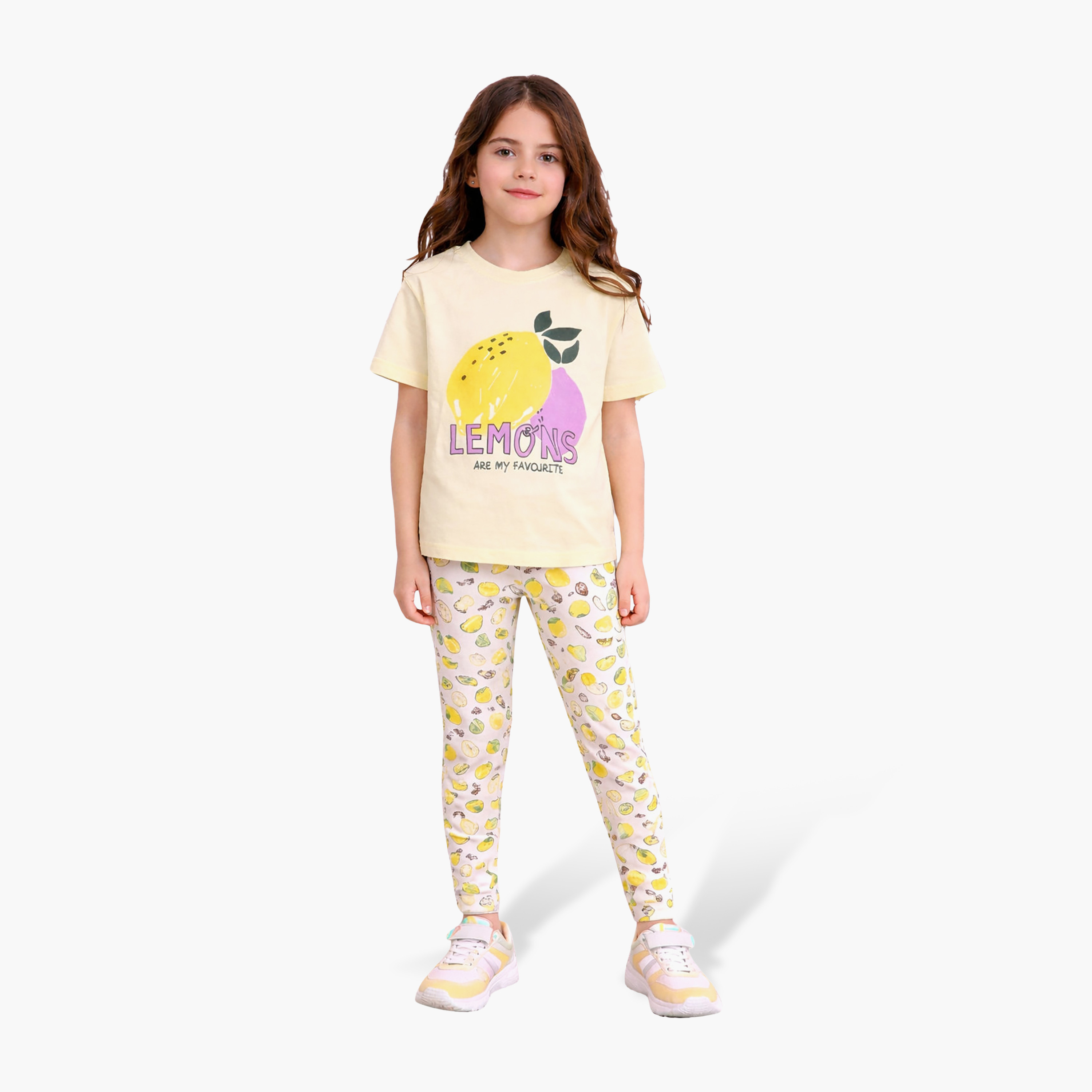 Victor and Jane 2-Piece Printed Short Sleeves T-Shirt with 2-Piece Leggings Set-girls-clothing-setsandcoords-image-1