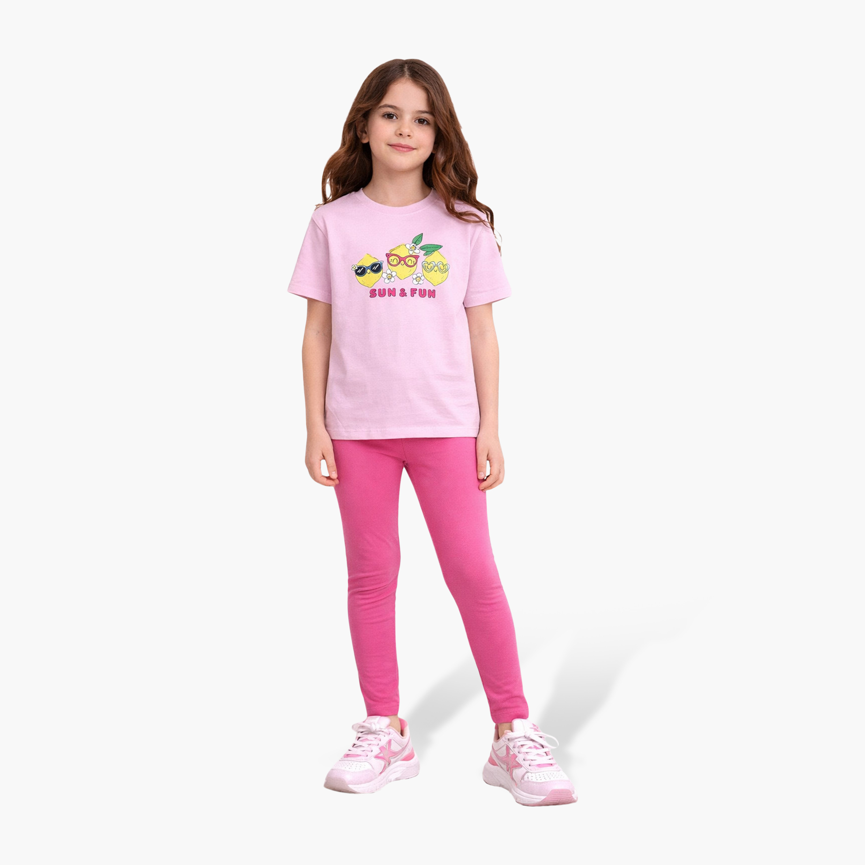 Victor and Jane 2-Piece Printed Short Sleeves T-Shirt with 2-Piece Leggings Set-girls-clothing-setsandcoords-image-2