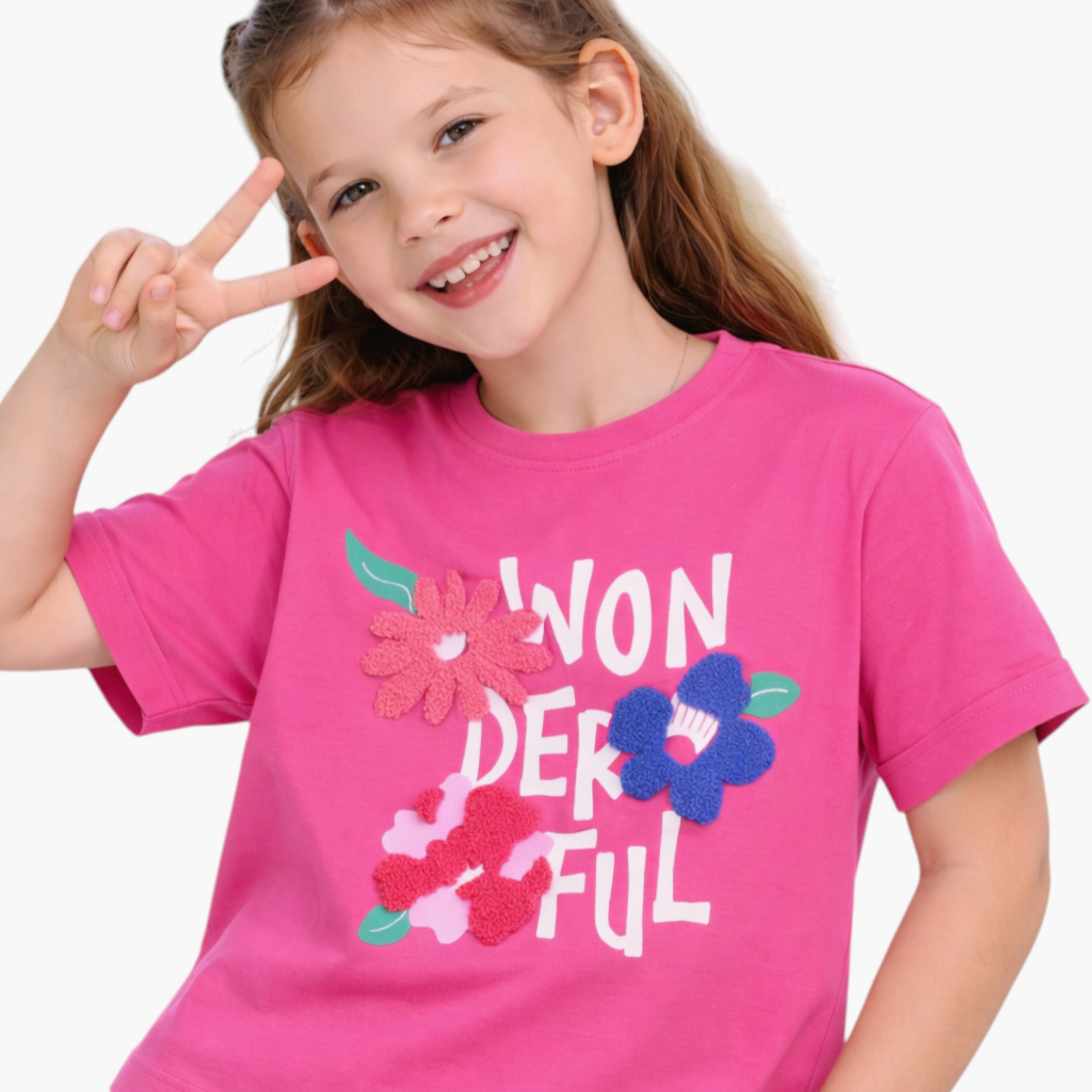 Victor and Jane Wonderful Printed T-Shirt & Checked Pants Set-girls-clothing-setsandcoords-image-8