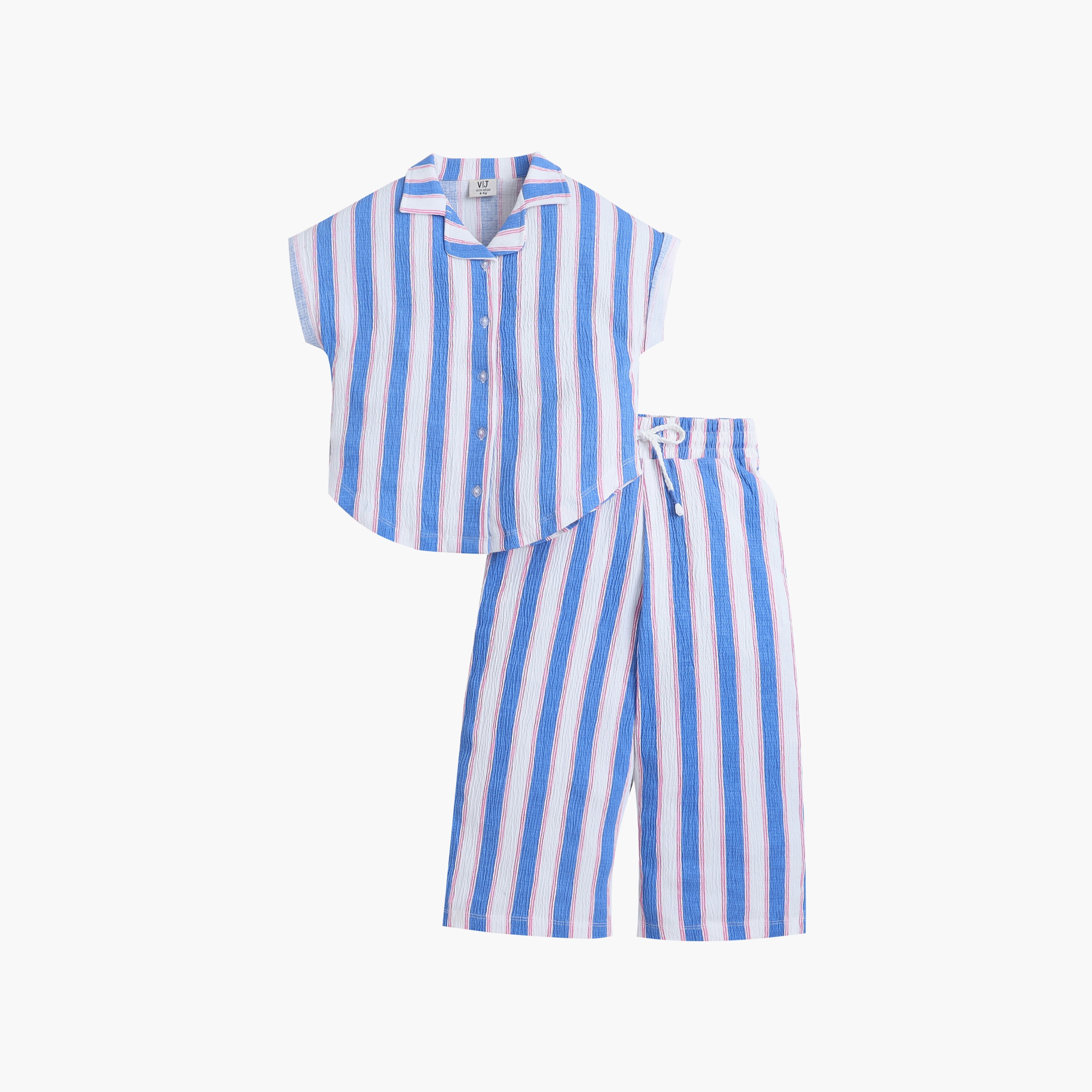 Victor and Jane Striped Shirt & Wide Leg Pants Set-girls-clothing-setsandcoords-image-2