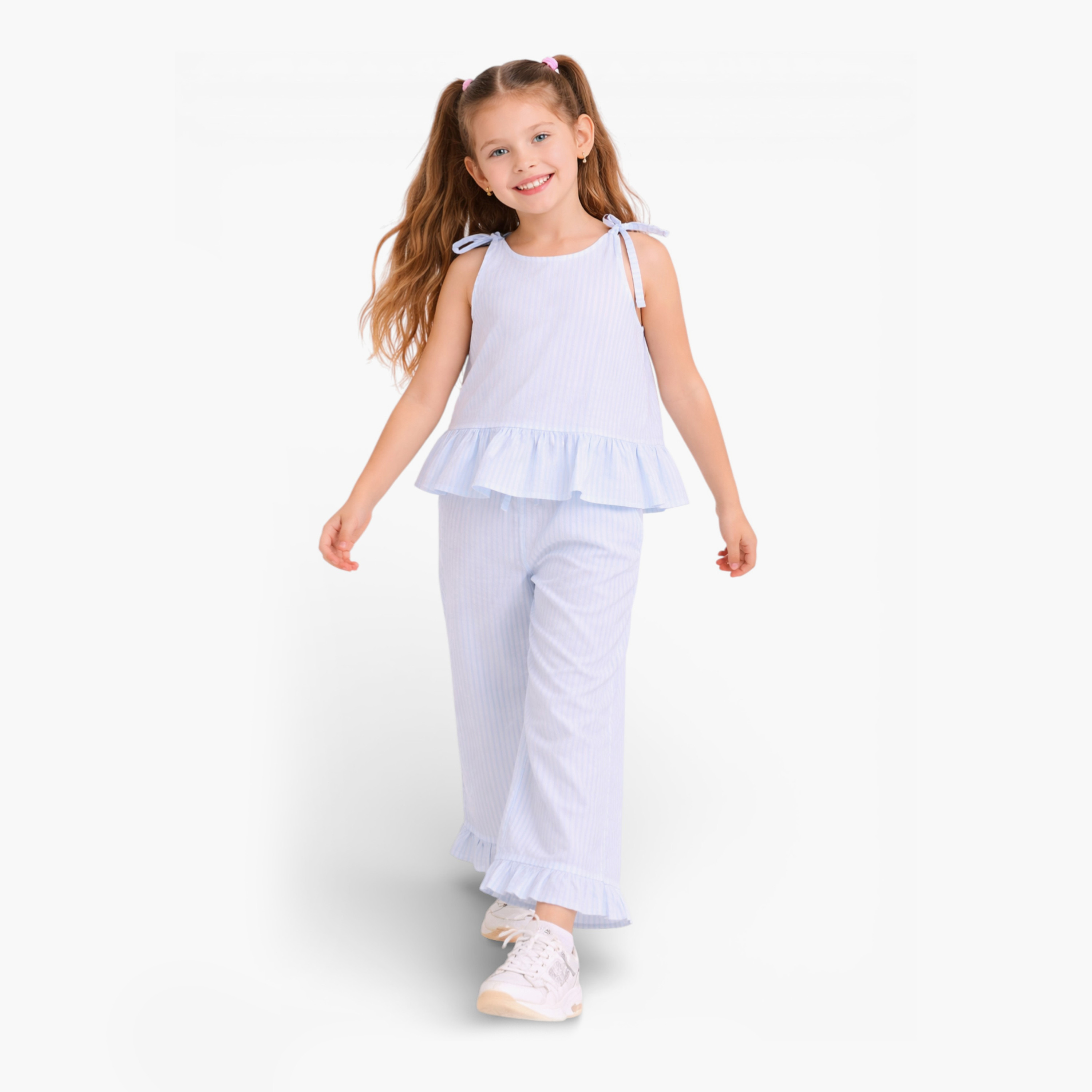 Victor and Jane Ruffle Hem Top & Wide-Leg Pants Set-girls-clothing-setsandcoords-image-1