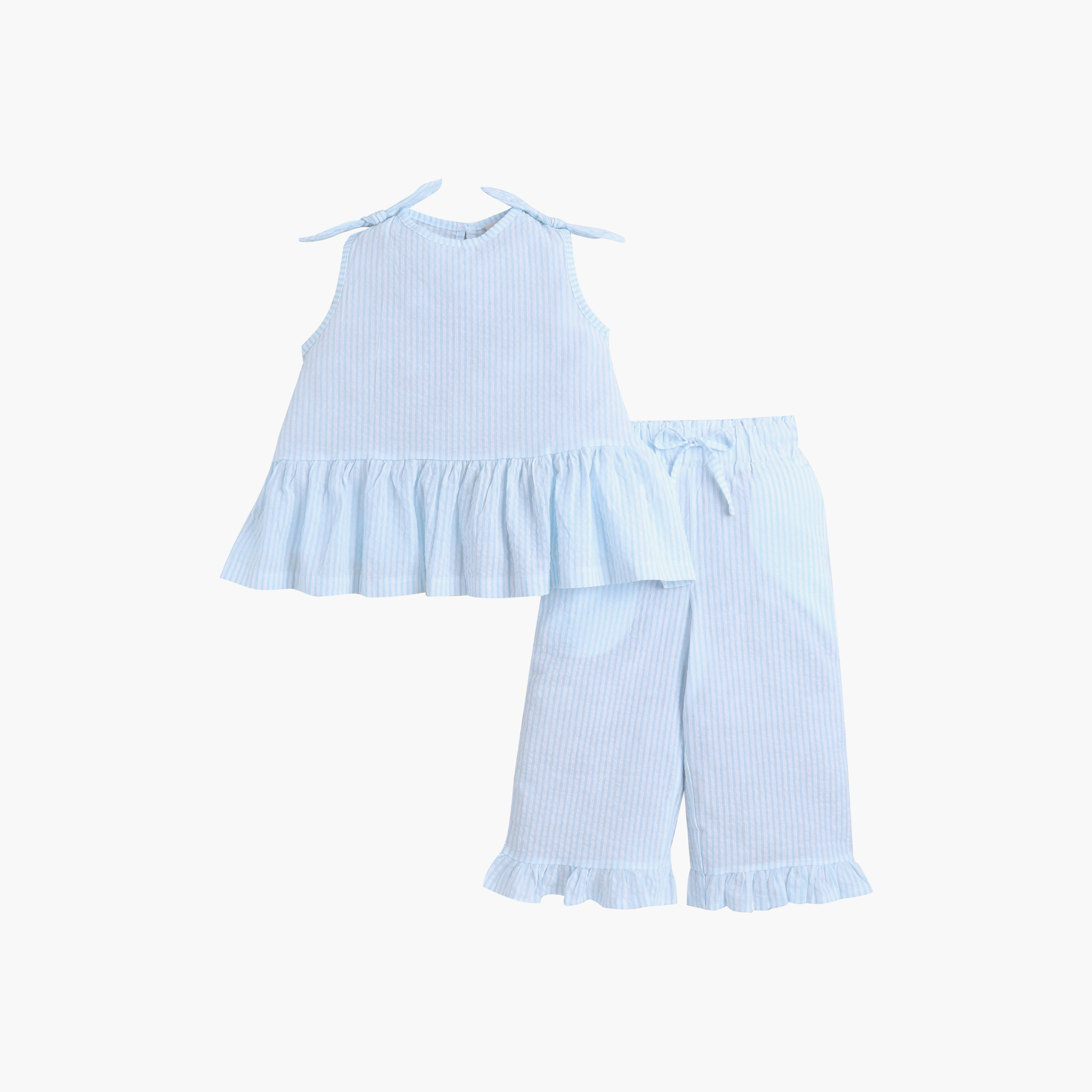 Victor and Jane Ruffle Hem Top & Wide-Leg Pants Set-girls-clothing-setsandcoords-image-2