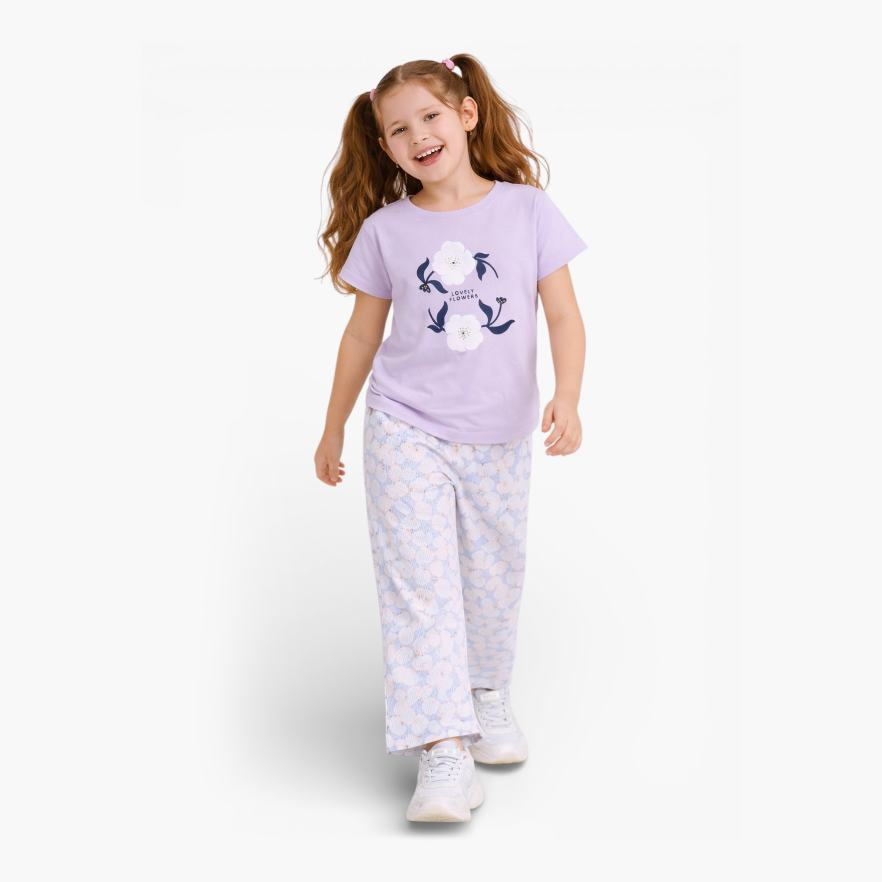 Victor and Jane 2-Piece Printed T-Shirt & Floral Pants Set-girls-clothing-setsandcoords-image-5