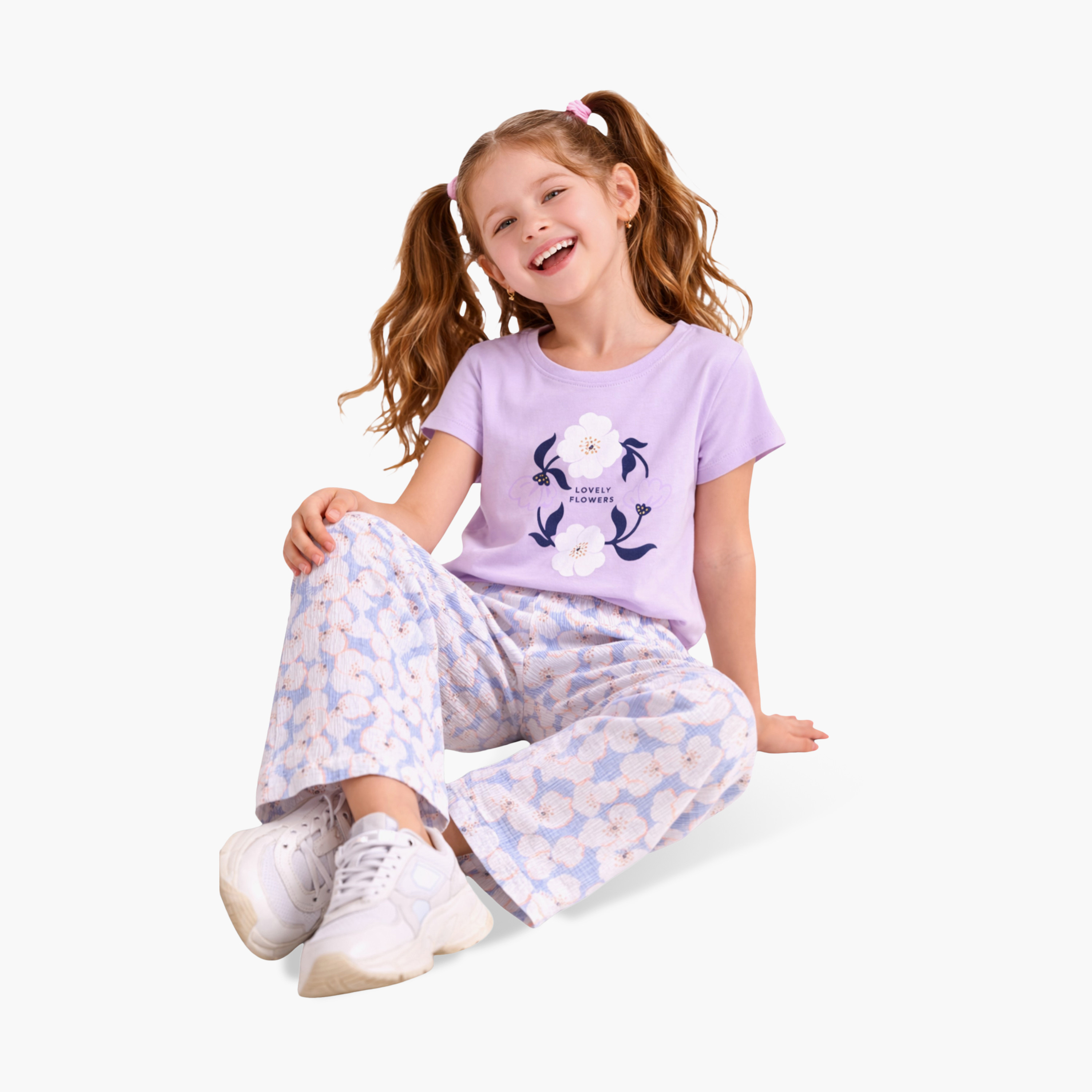 Victor and Jane 2-Piece Printed T-Shirt & Floral Pants Set-girls-clothing-setsandcoords-image-6