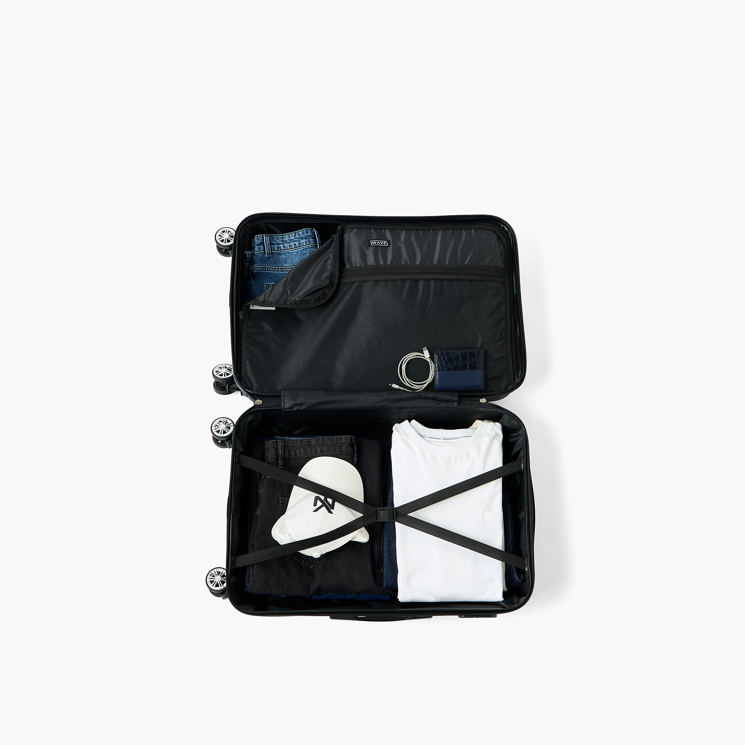 WAVE Textured Hardcase Luggage Trolley with Retractable Handle - 28 inches Check-In Bag-travel-luggagesandbags-luggage-image-9