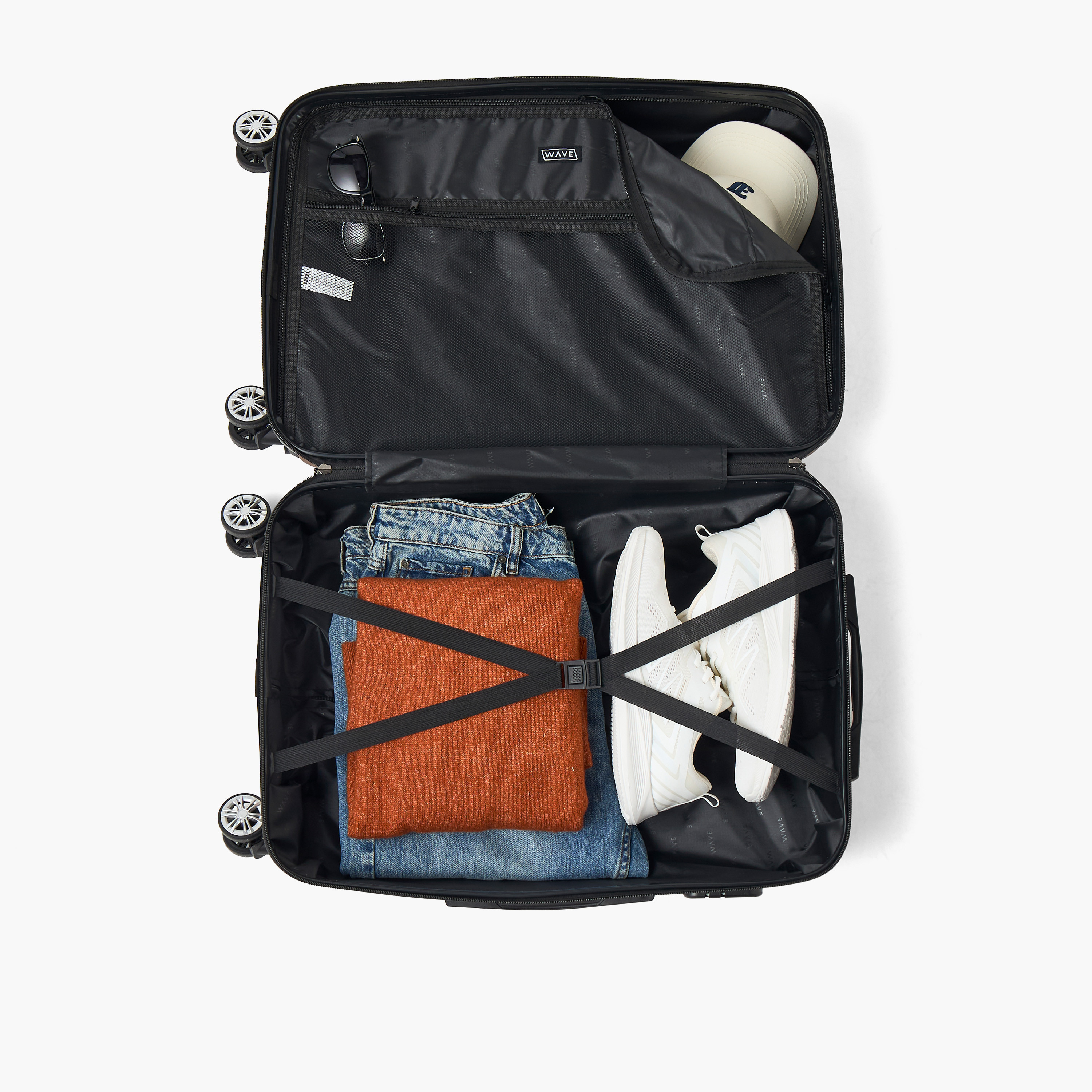 WAVE Textured Hardcase Luggage Trolley with Retractable Handle - 28 inches Check-In Bag-travel-luggagesandbags-luggage-image-9