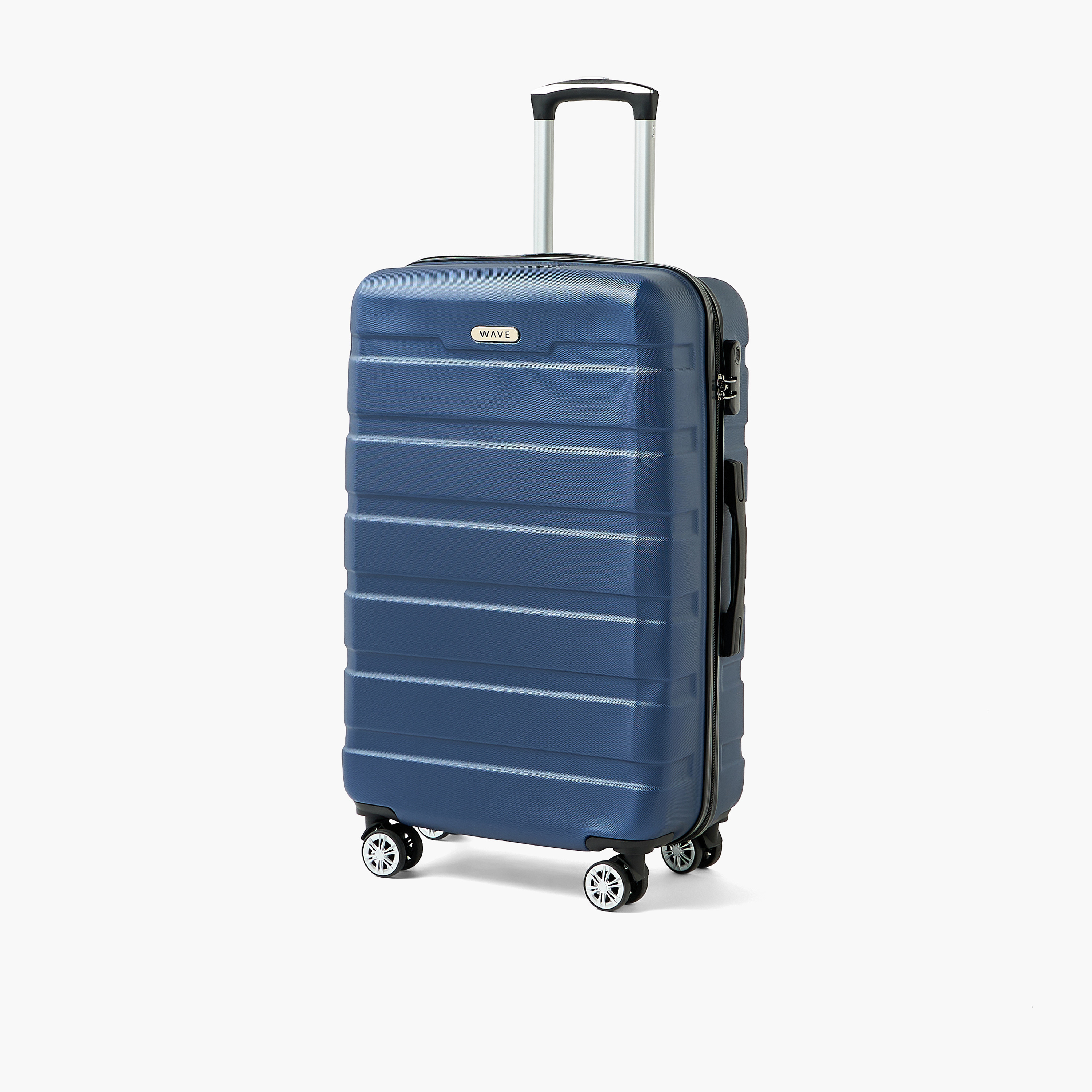 WAVE Textured Hardcase Luggage Trolley with Retractable Handle - 24 inches Check-In Bag-travel-luggagesandbags-luggage-image-1