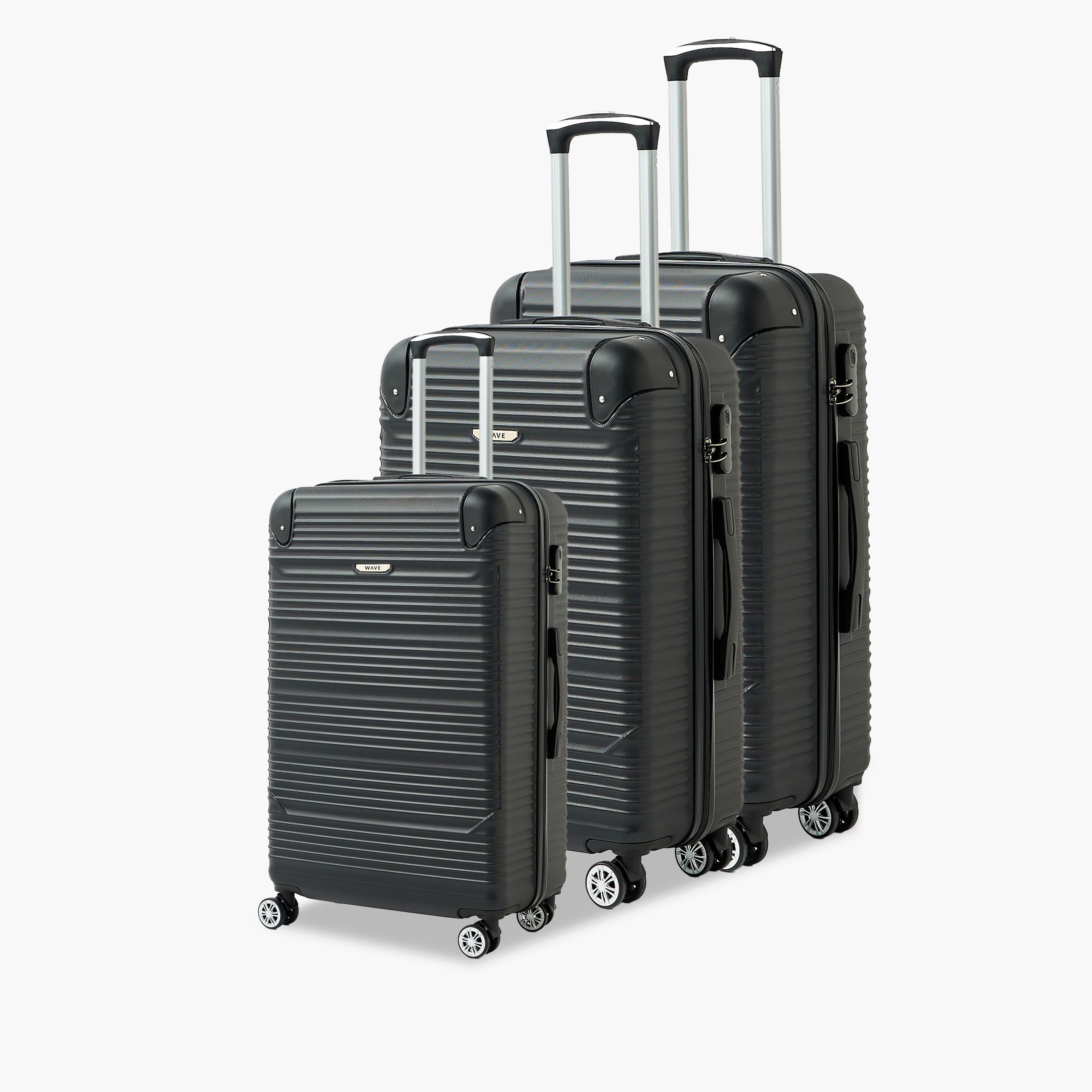 WAVE Textured Hardcase Luggage Trolley with Retractable Handle - 24 inches Check-In Bag-travel-luggagesandbags-luggage-image-12