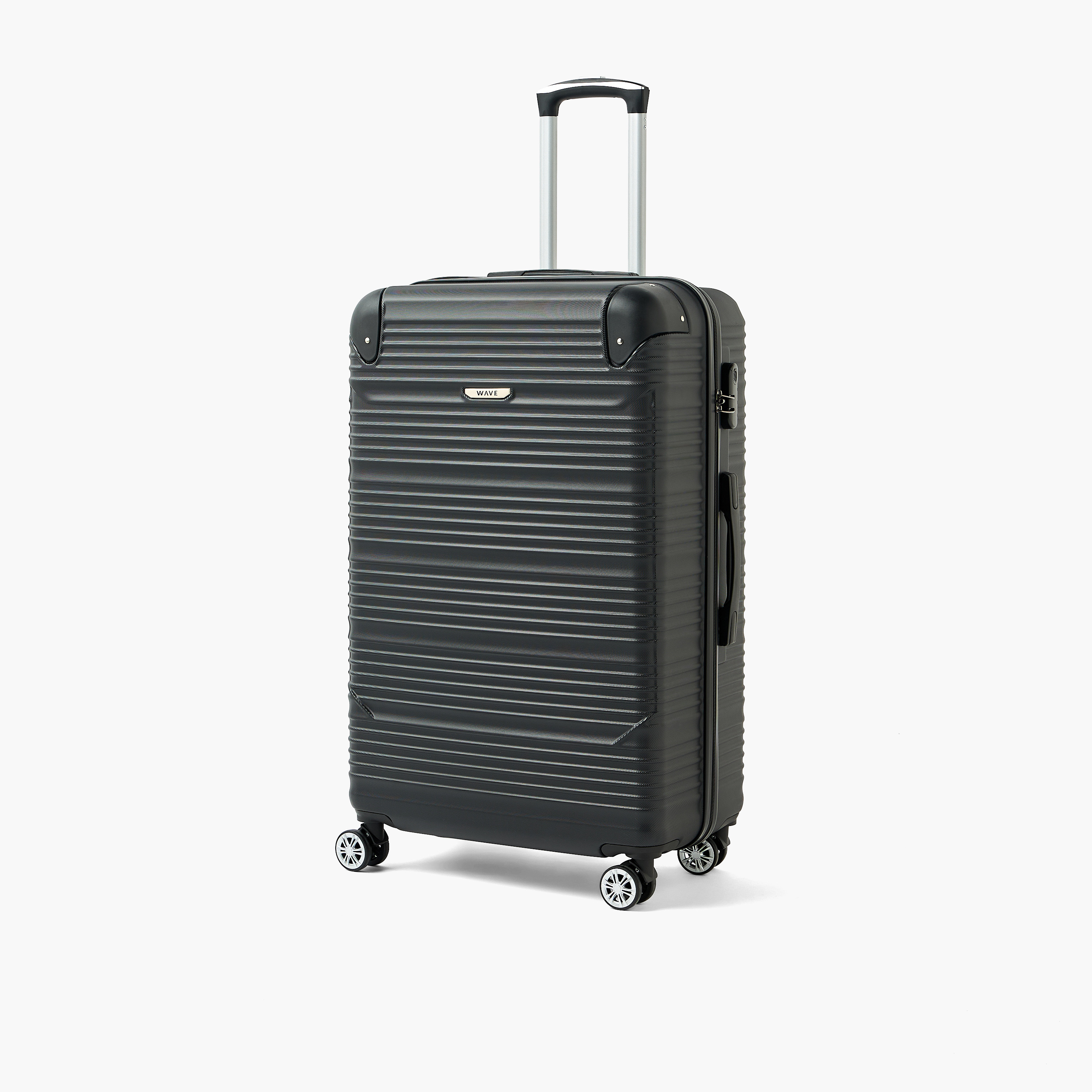 WAVE Textured Hardcase Luggage Trolley with Retractable Handle - 24 inches Check-In Bag-travel-luggagesandbags-luggage-image-10