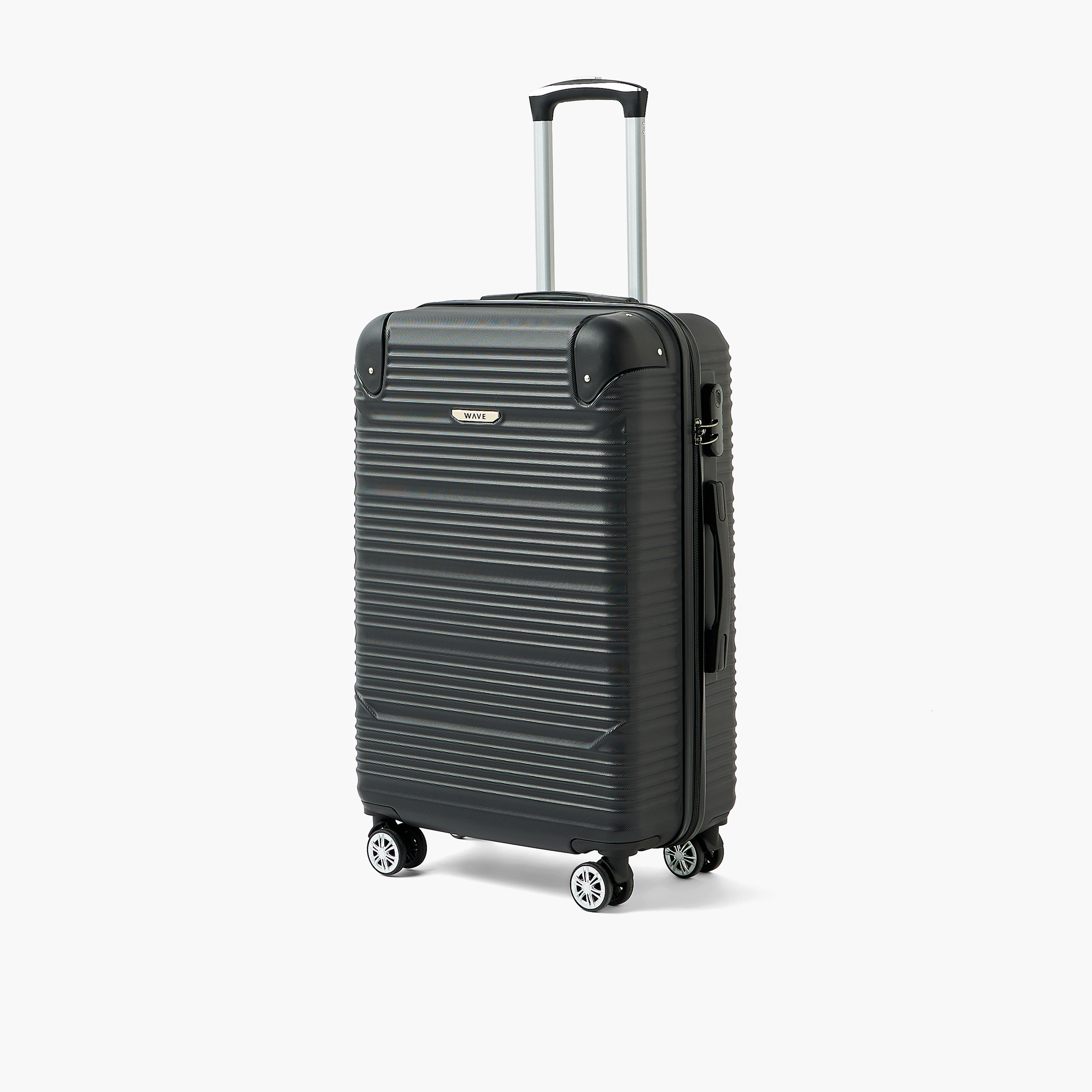 WAVE Textured Hardcase Luggage Trolley with Retractable Handle - 24 inches Check-In Bag-travel-luggagesandbags-luggage-image-11