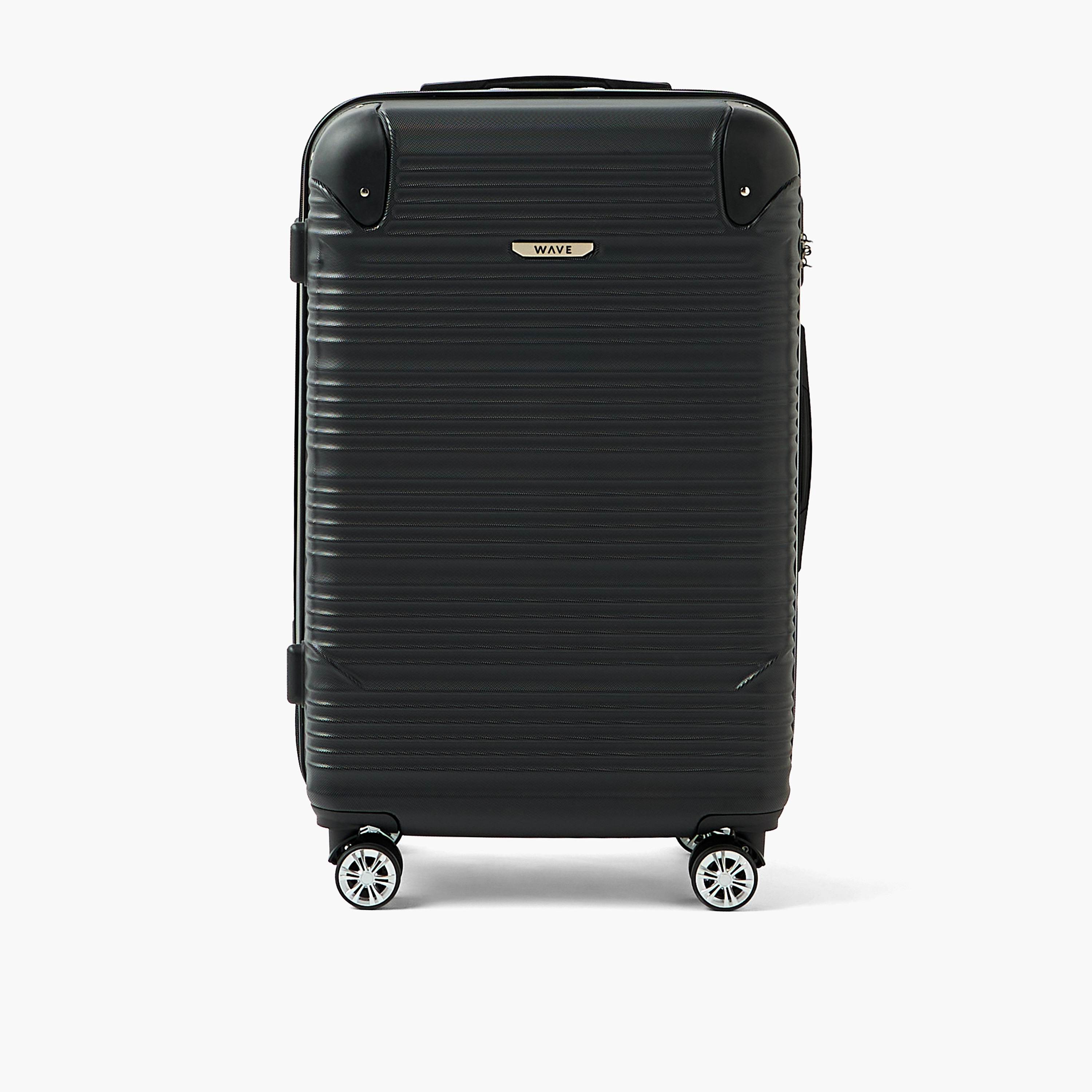 WAVE Textured Hardcase Luggage Trolley with Retractable Handle - 24 inches Check-In Bag-travel-luggagesandbags-luggage-image-2