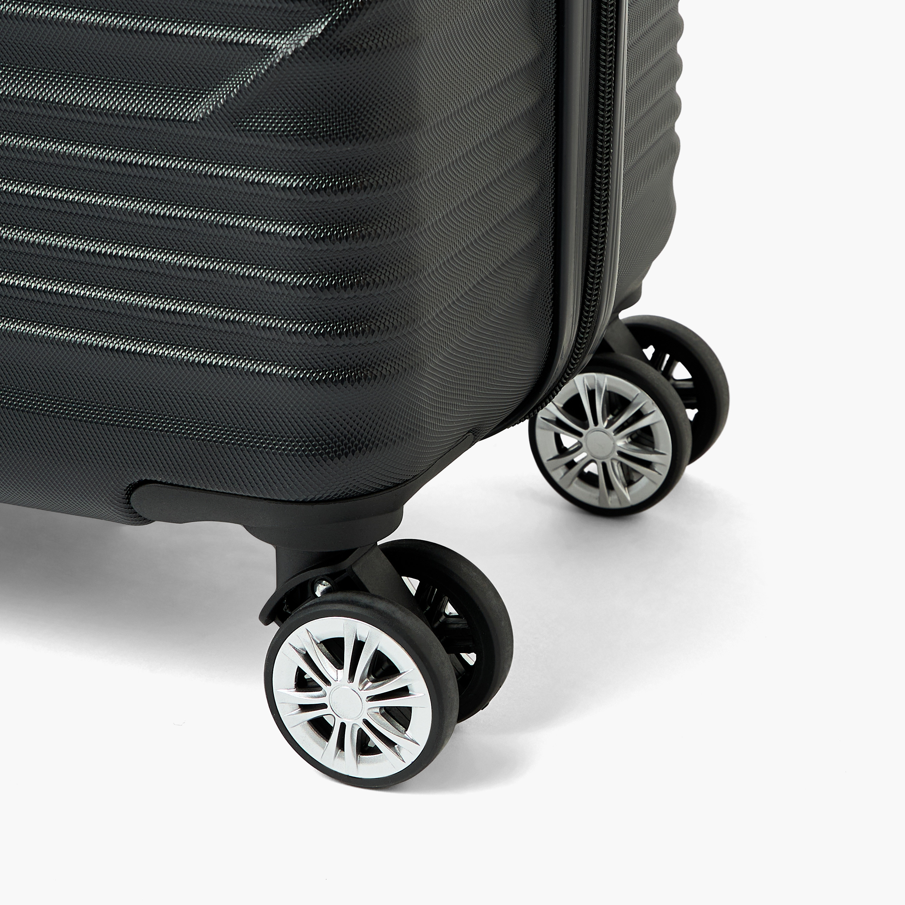 WAVE Textured Hardcase Luggage Trolley with Retractable Handle - 24 inches Check-In Bag-travel-luggagesandbags-luggage-image-7