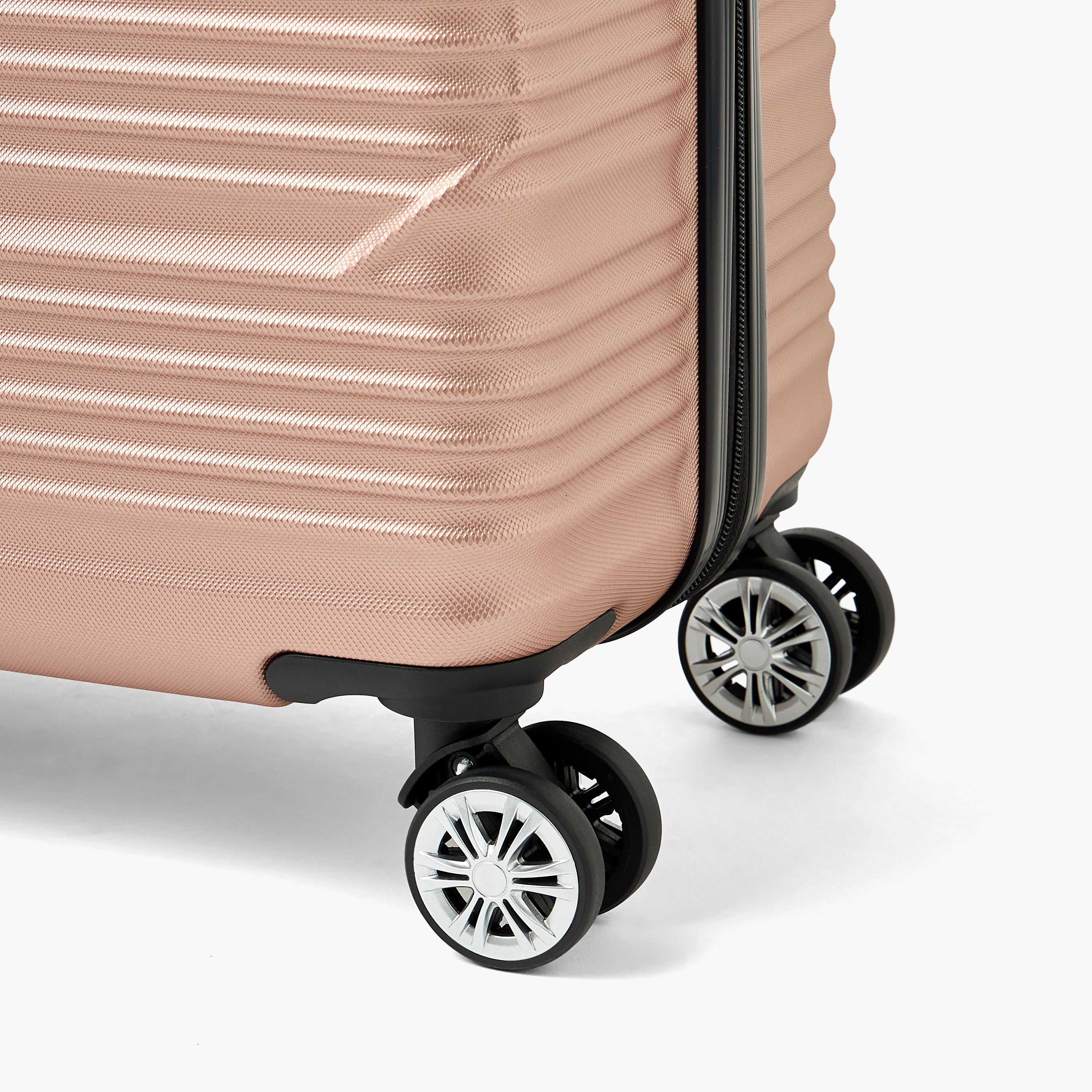 WAVE Textured Hardcase Luggage Trolley with Retractable Handle - 24 inches Check-In Bag-travel-luggagesandbags-luggage-image-7