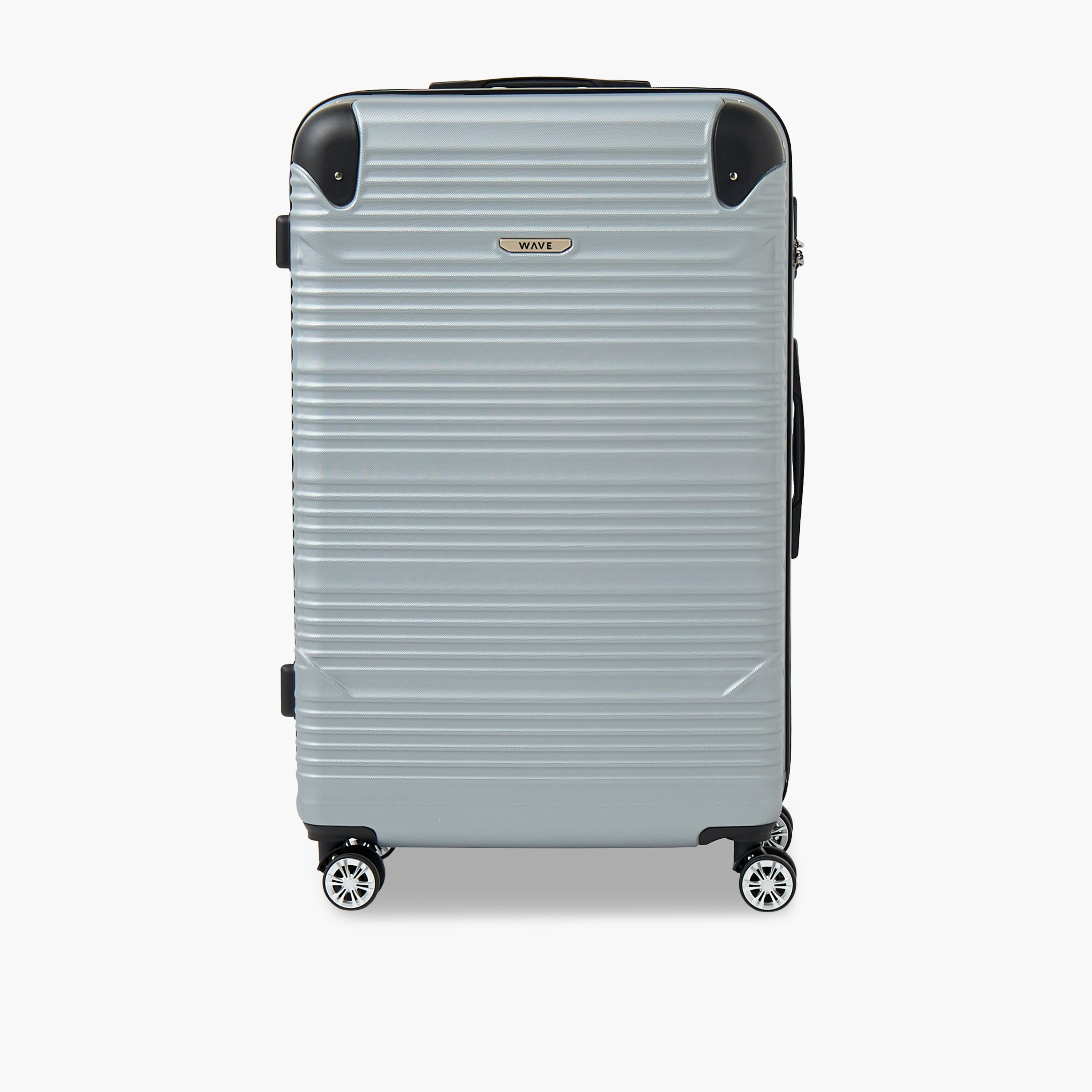 WAVE Textured Hardcase Luggage Trolley with Retractable Handle - 24 inches Check-In Bag-travel-luggagesandbags-luggage-image-2