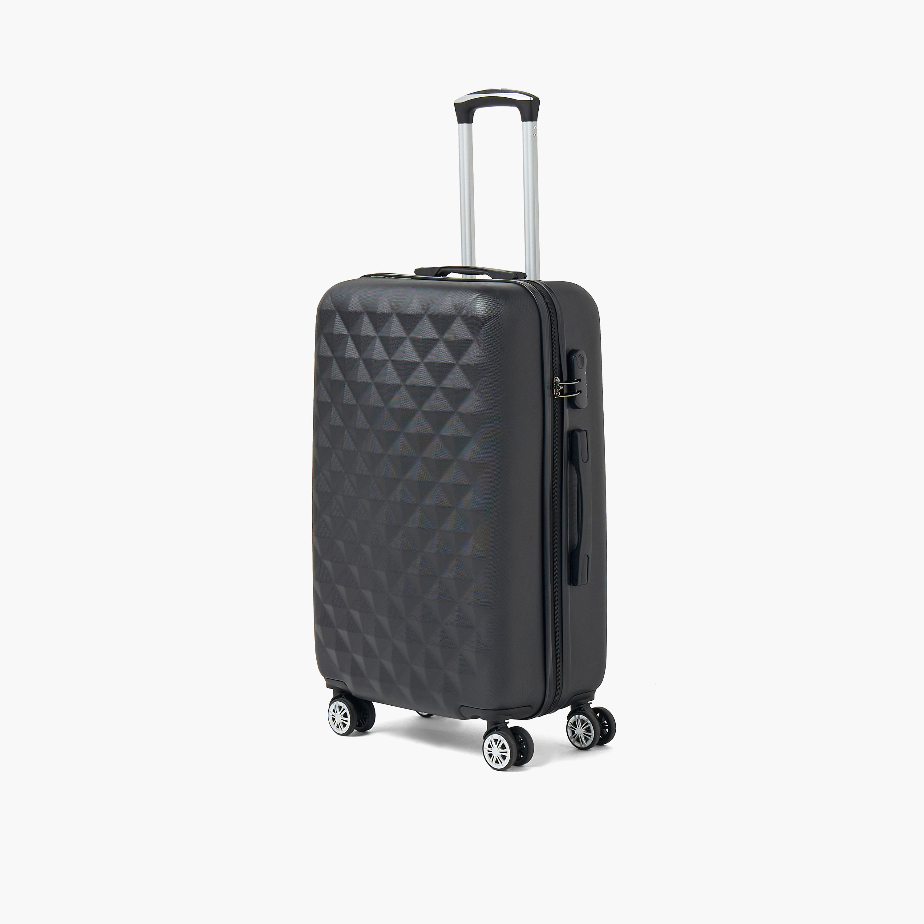 WAVE Textured Hardcase Luggage Trolley with Retractable Handle - 24 inches Check-In Bag-travel-luggagesandbags-luggage-image-10