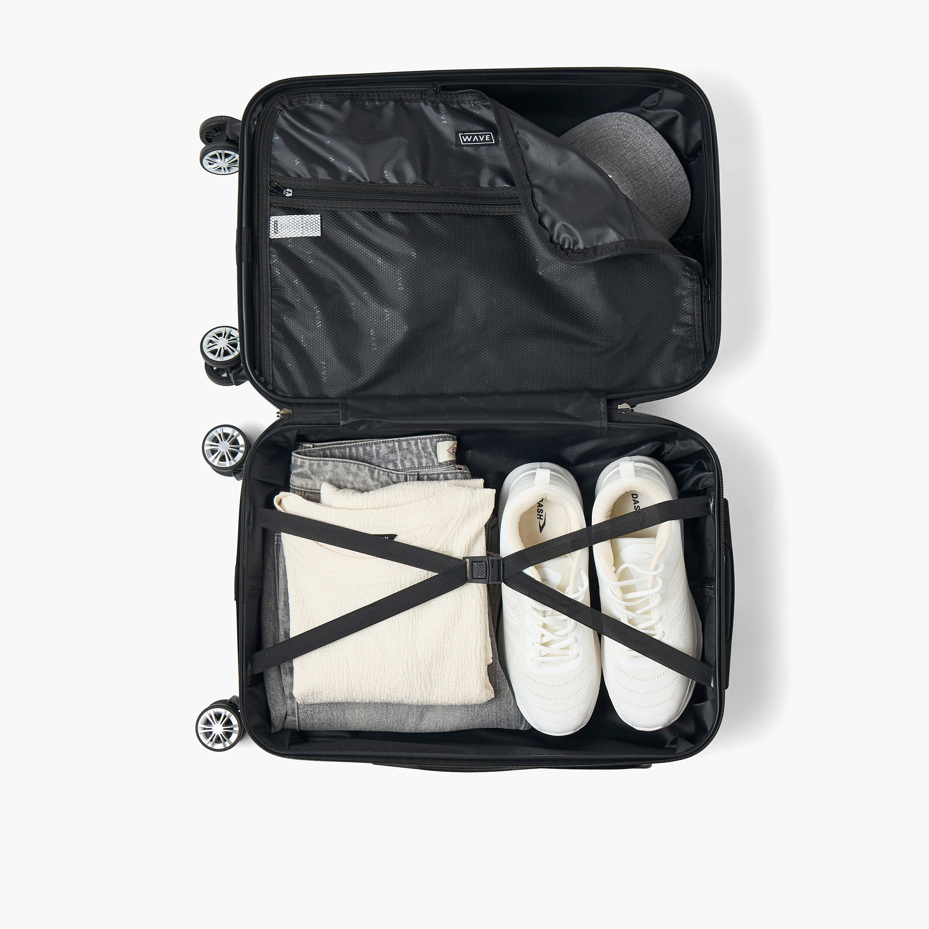 WAVE Textured Hardcase Luggage Trolley with Retractable Handle - 20 inches Cabin Bag-travel-luggagesandbags-luggage-image-8
