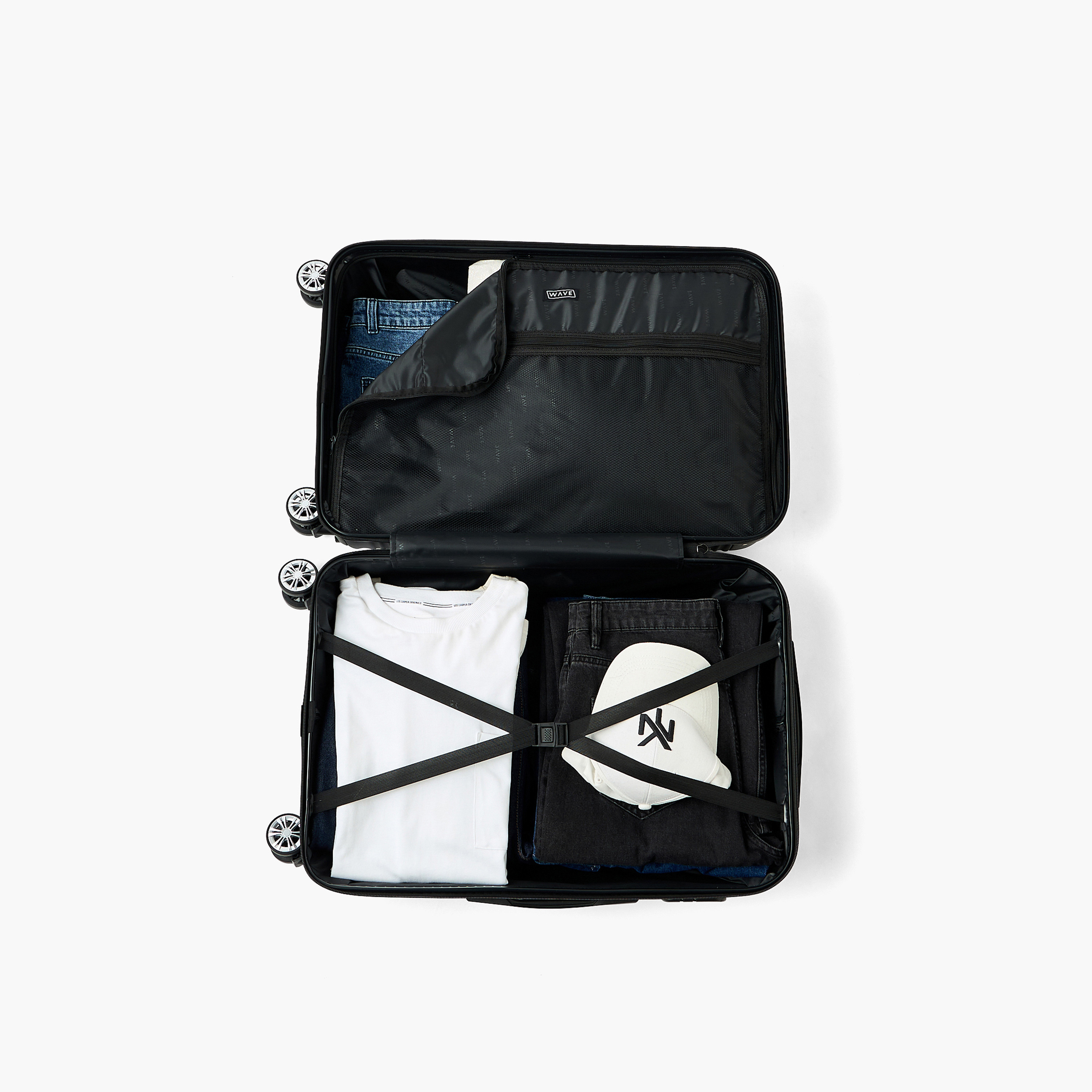 WAVE Textured Hardcase Luggage Trolley with Retractable Handle - 20 inches Cabin Bag-travel-luggagesandbags-luggage-image-9