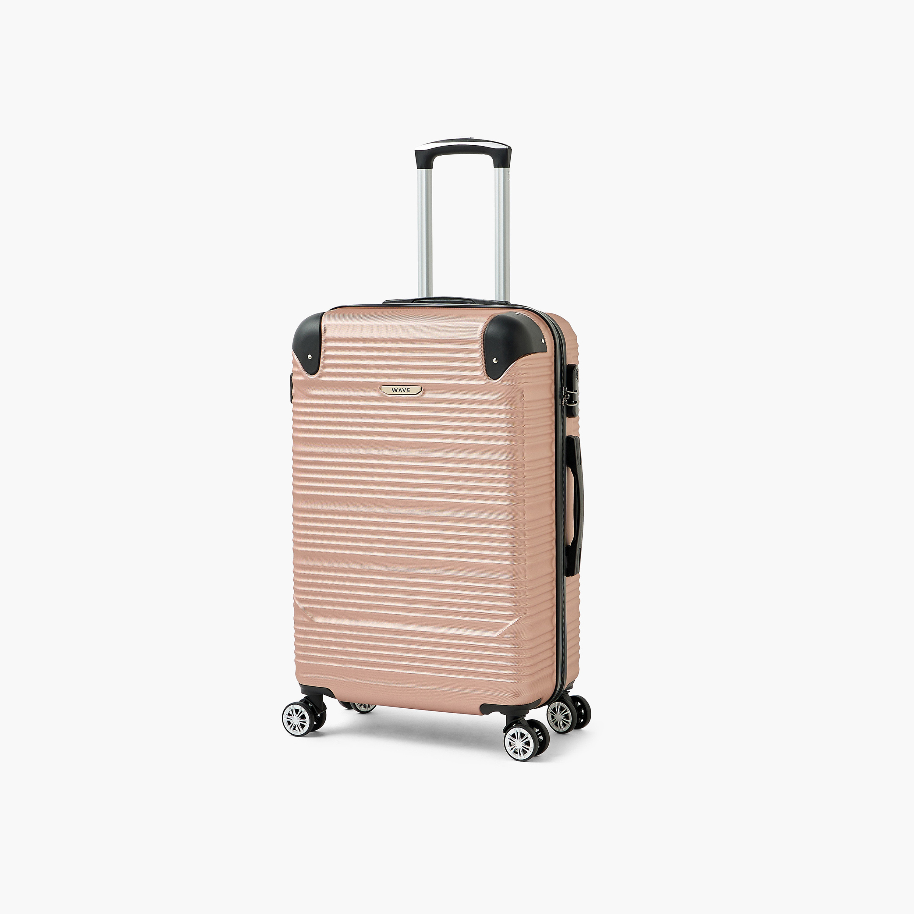 WAVE Textured Hardcase Luggage Trolley with Retractable Handle - 20 inches Cabin Bag-travel-luggagesandbags-luggage-image-1