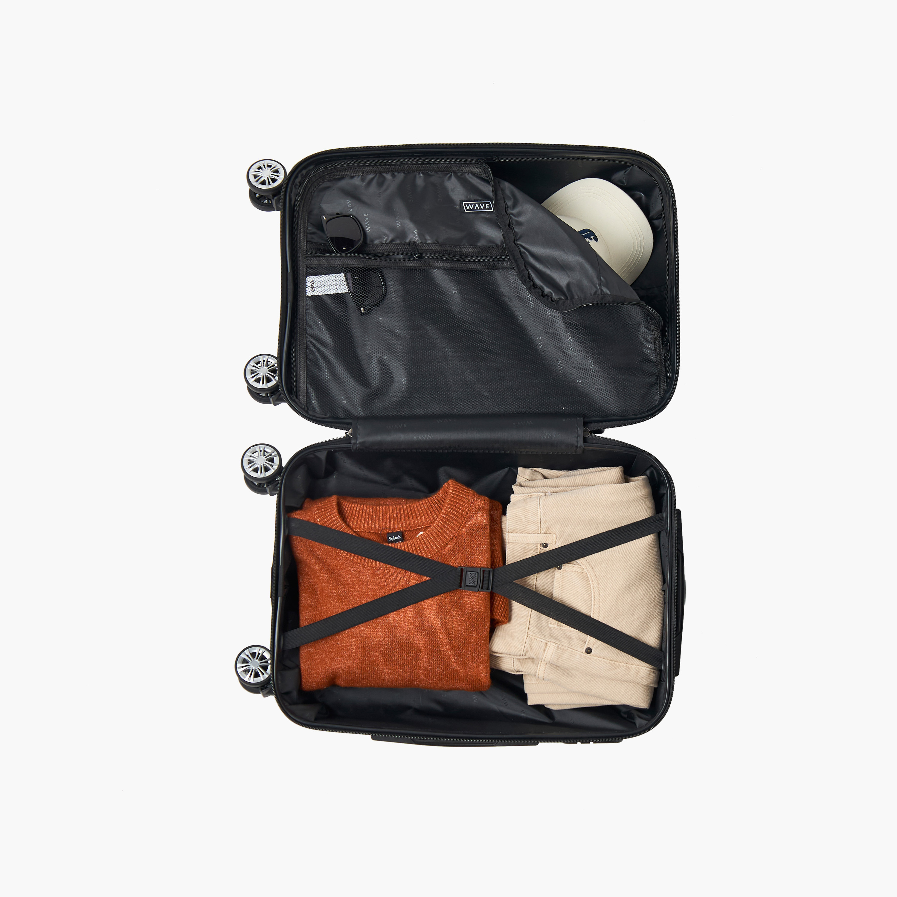 شنطة سفر بعجلات صلبة بارزة الملمس بمقبض قابل للسحب من ويفي - 20 بوصة للكابينه-travel-luggagesandbags-luggage-image-8