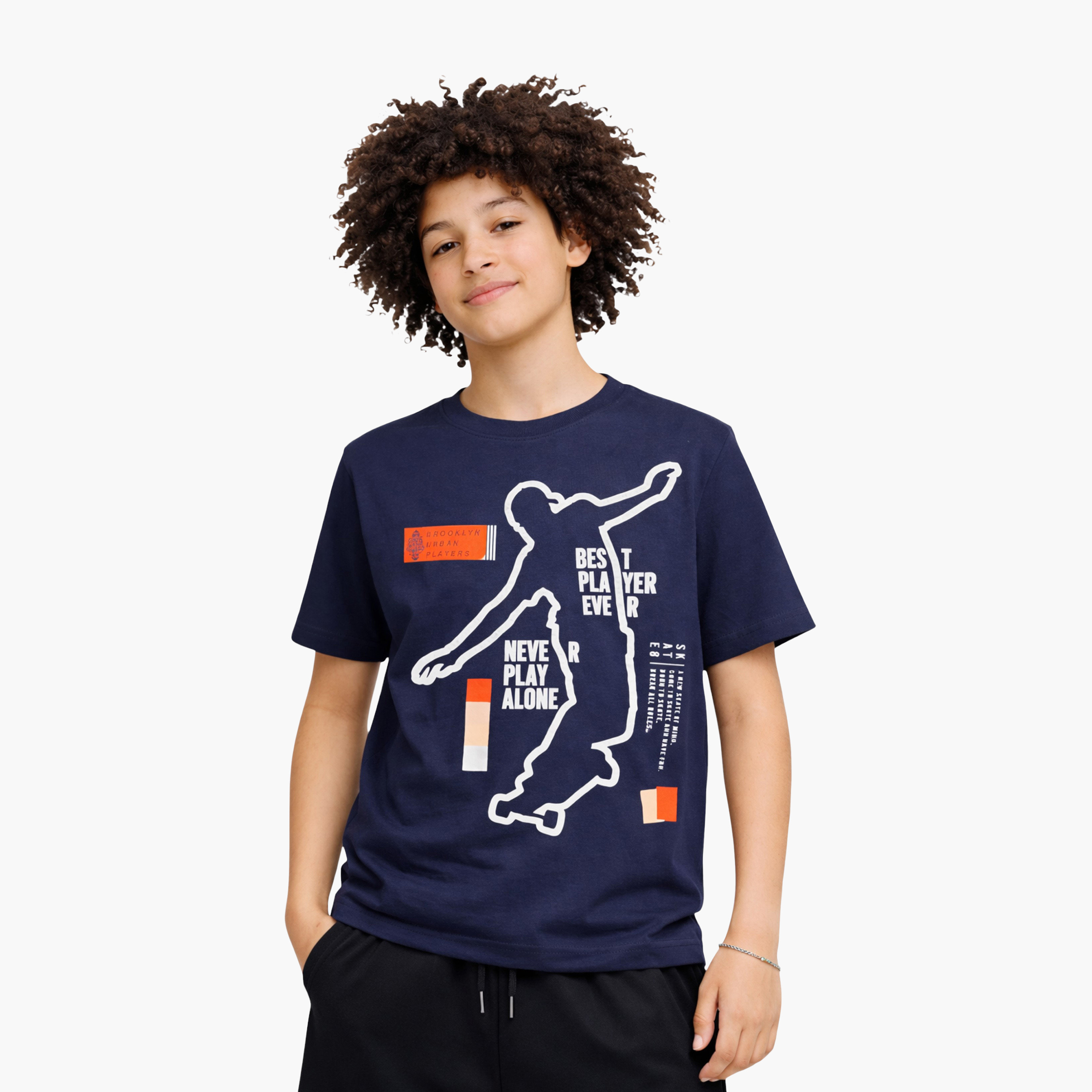 Victor and Jane Skater Graphic T-Shirt & Black Shorts Set-boys-clothing-setsandcoords-image-3
