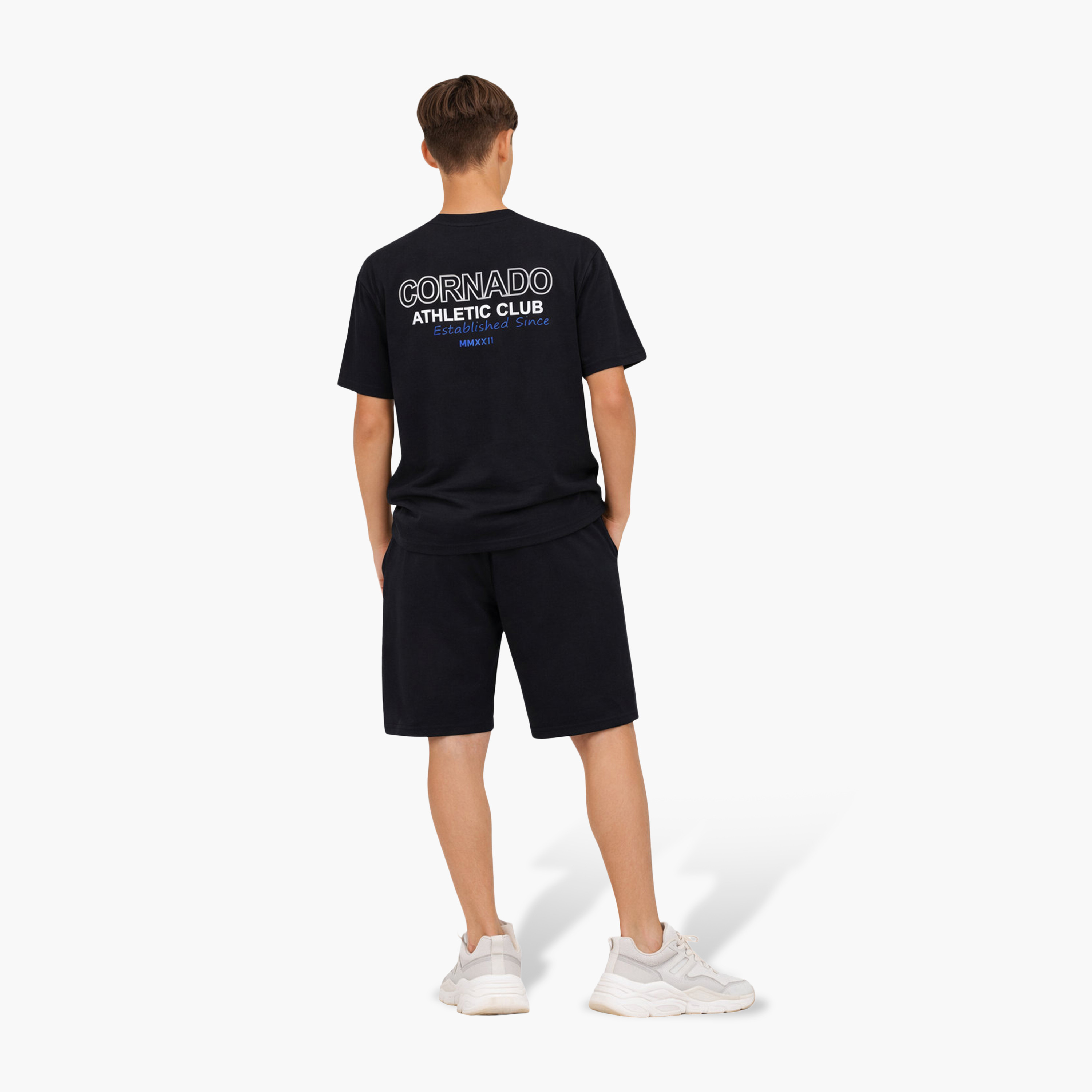 طقم تي شيرت "Corrado Athletic Club" وشورت أسود من فيكتور آند جين-boys-clothing-setsandcoords-image-2