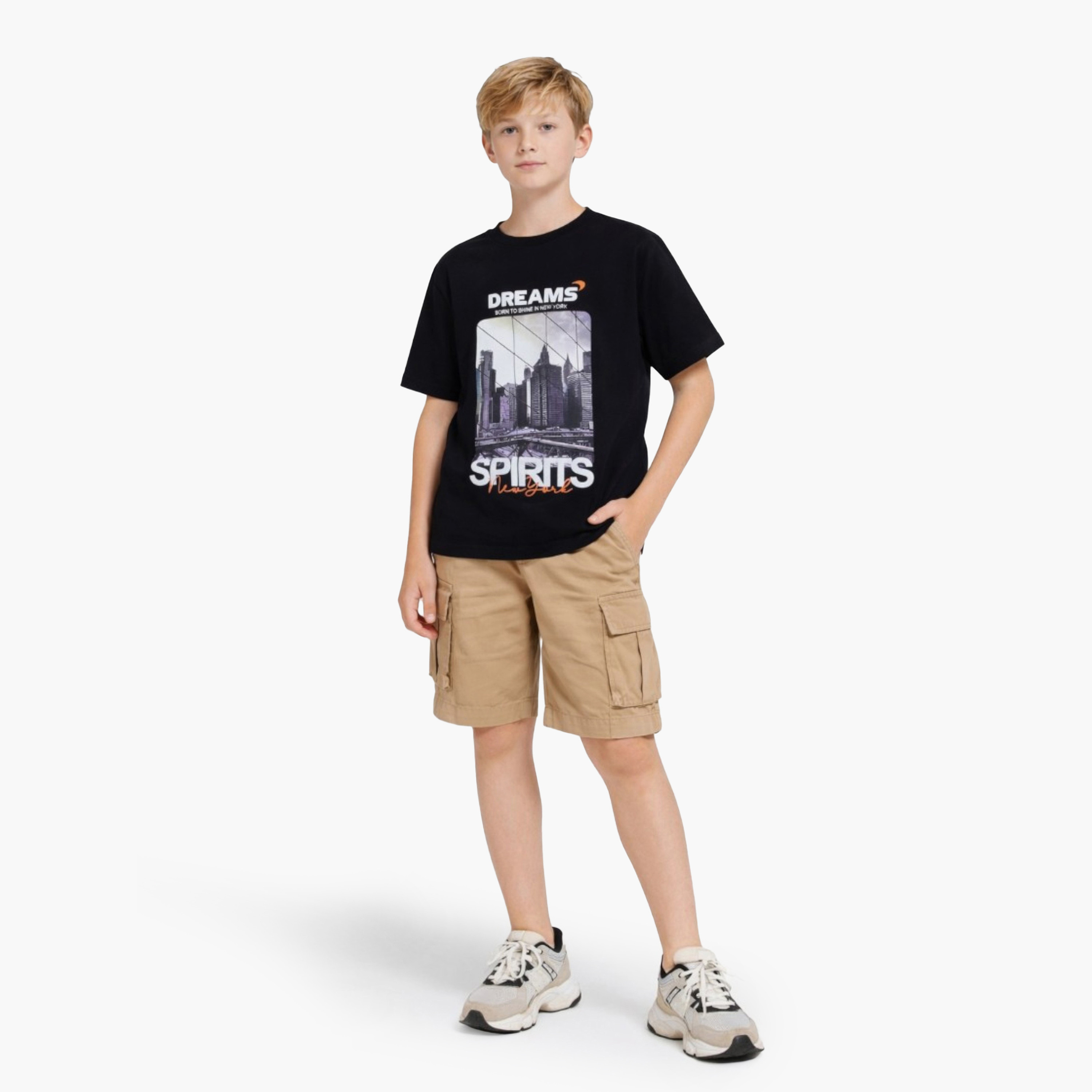 Victor and Jane 2-Piece Dreams Sprints Printed T-Shirt & Shorts Set-boys-clothing-setsandcoords-image-1