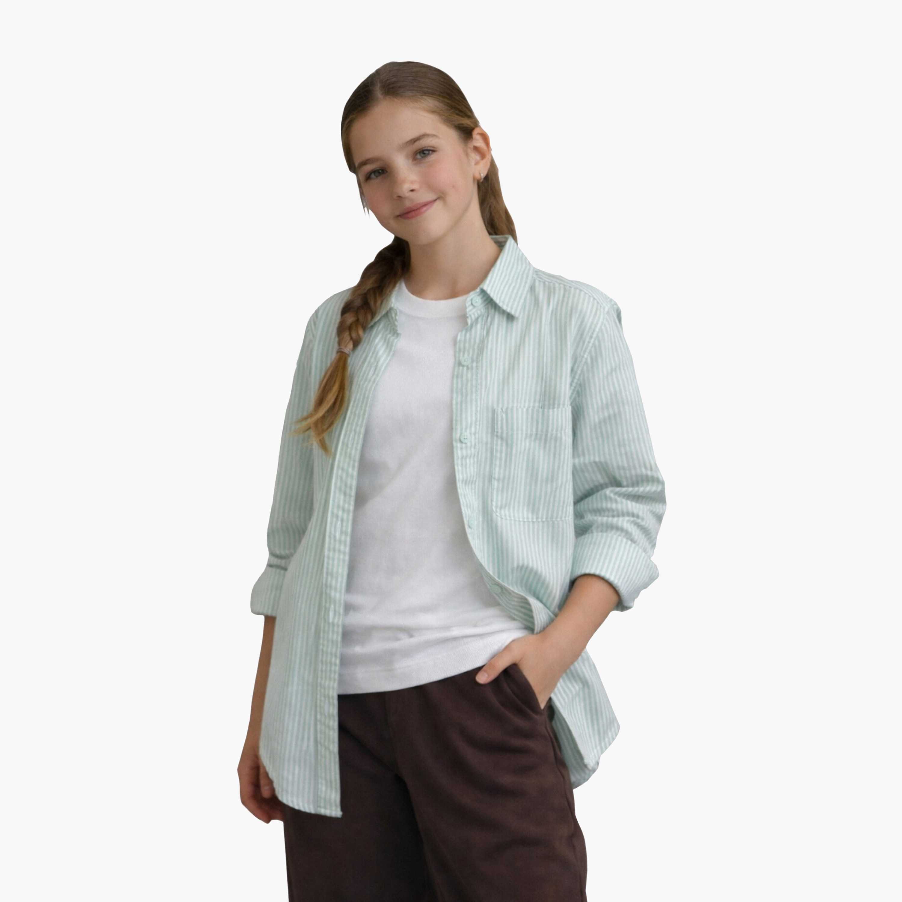 Victor and Jane Cotton Oversized Striped Shirt-girls-clothing-blousesandshirts-image-2