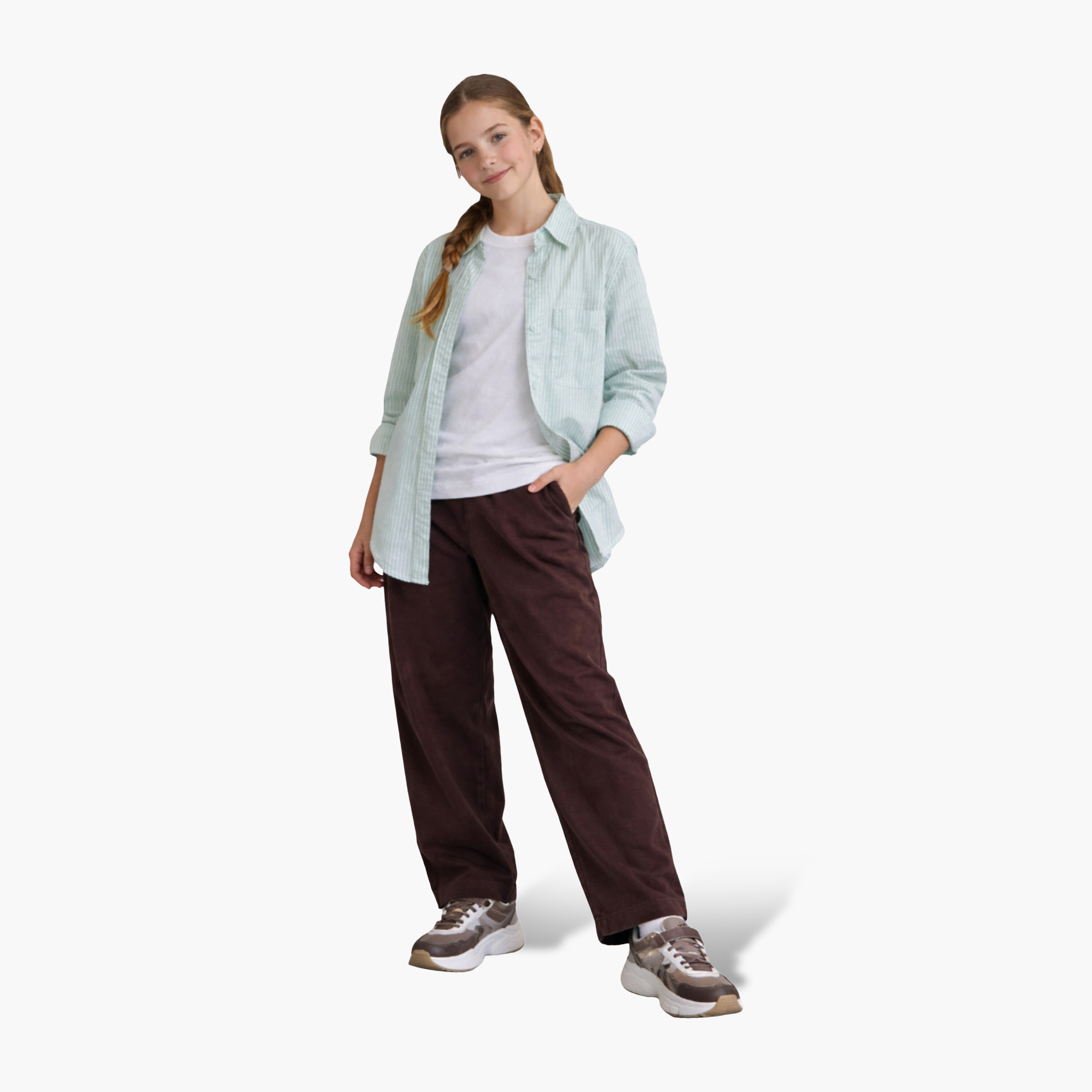 قميص قطني مخطط بقصة فضفاضة من فيكتور آند جين-girls-clothing-blousesandshirts-image-4