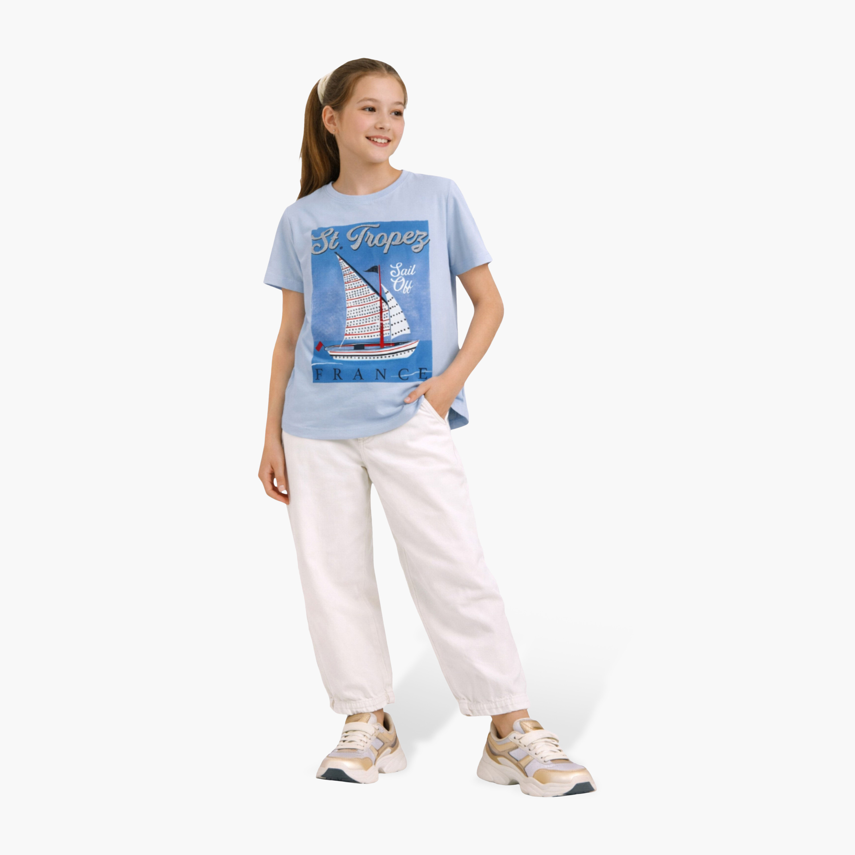 Victor and Jane Short Sleeves St.Tropez France Embellished T-Shirt-girls-clothing-tshirts-image-2