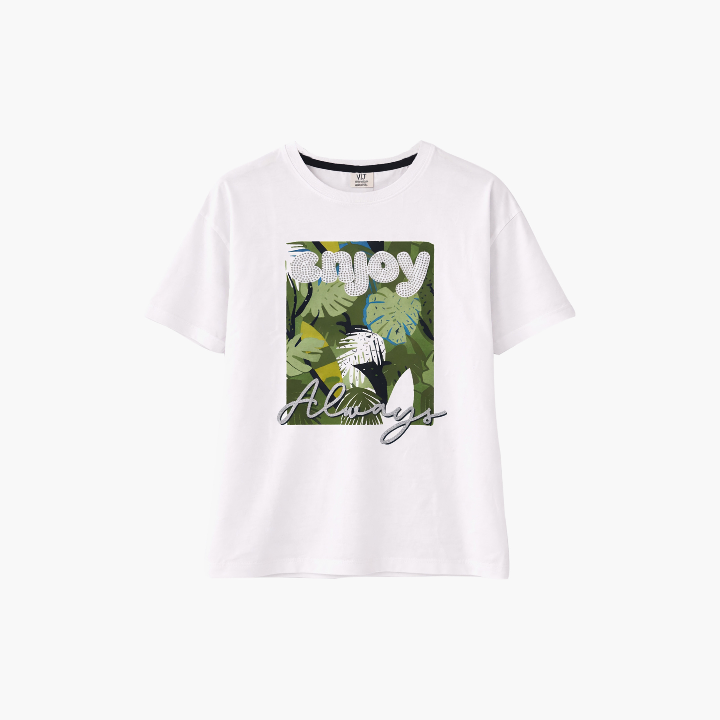 تيشيرت "أوفرسايز" مطرز بطبعة ساحل أمالفي من فيكتور آند جين-girls-clothing-tshirts-image-2