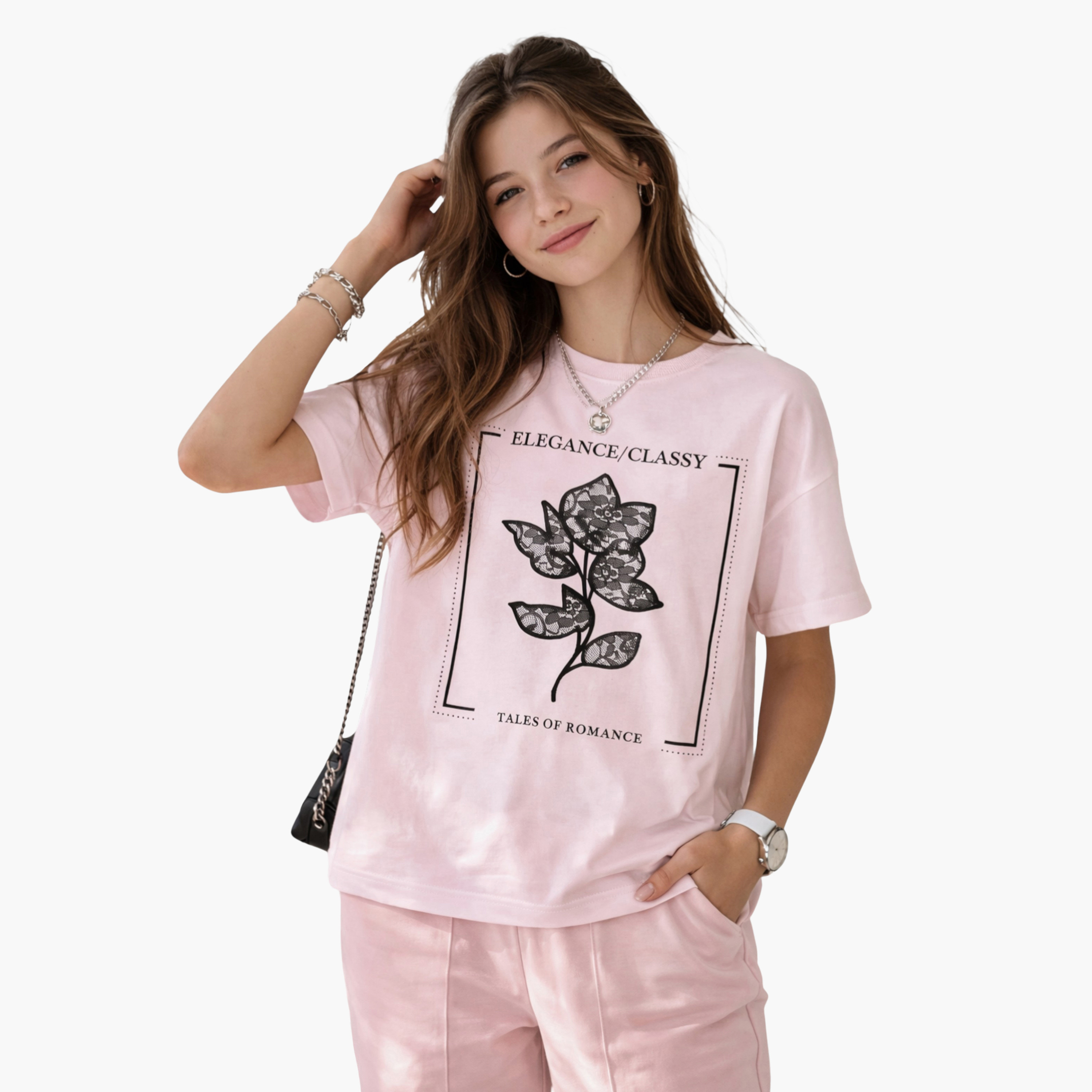 Victor and Jane Paradise Embroidered Oversized Graphic T-Shirt-girls-clothing-tshirts-image-1