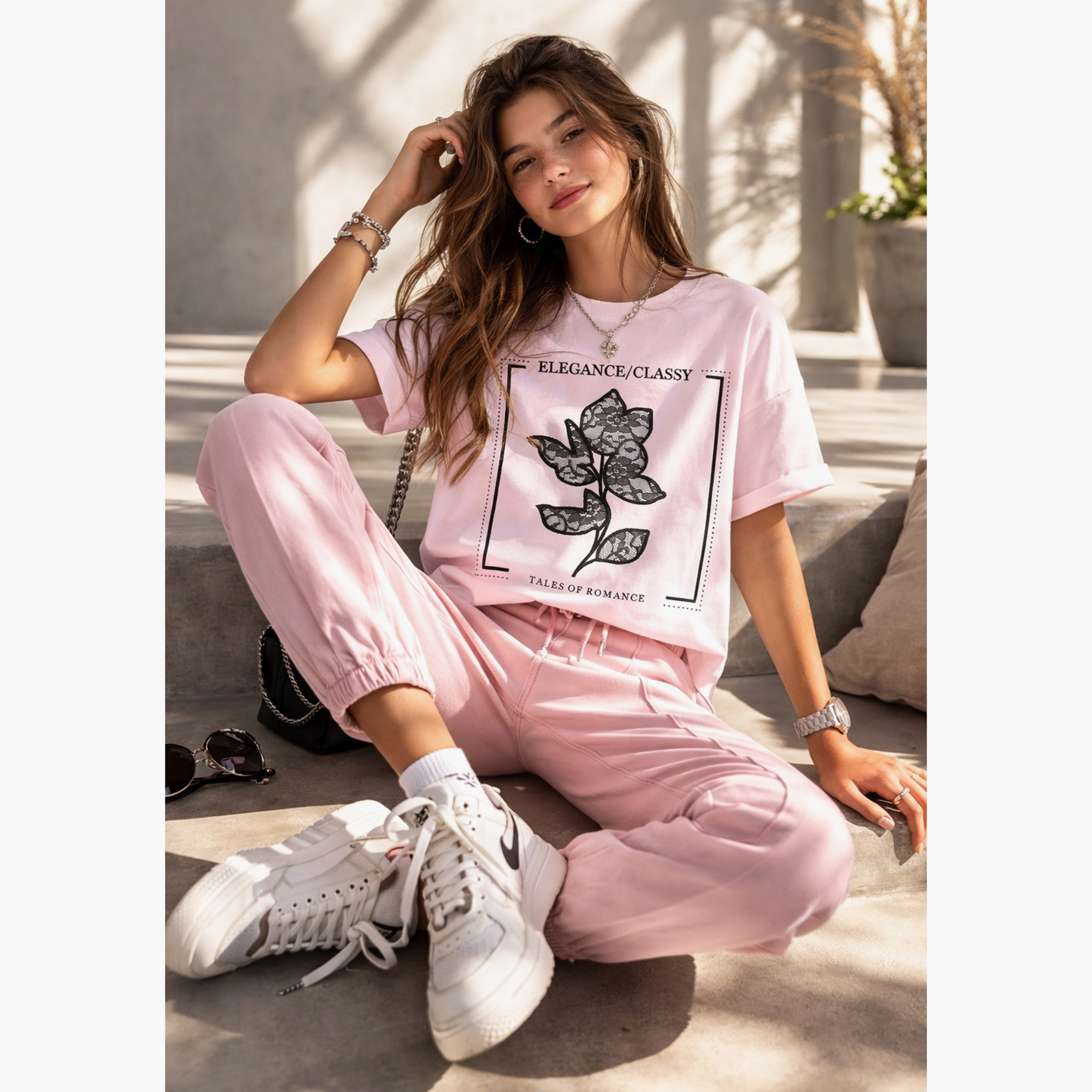 Victor and Jane Paradise Embroidered Oversized Graphic T-Shirt-girls-clothing-tshirts-image-4
