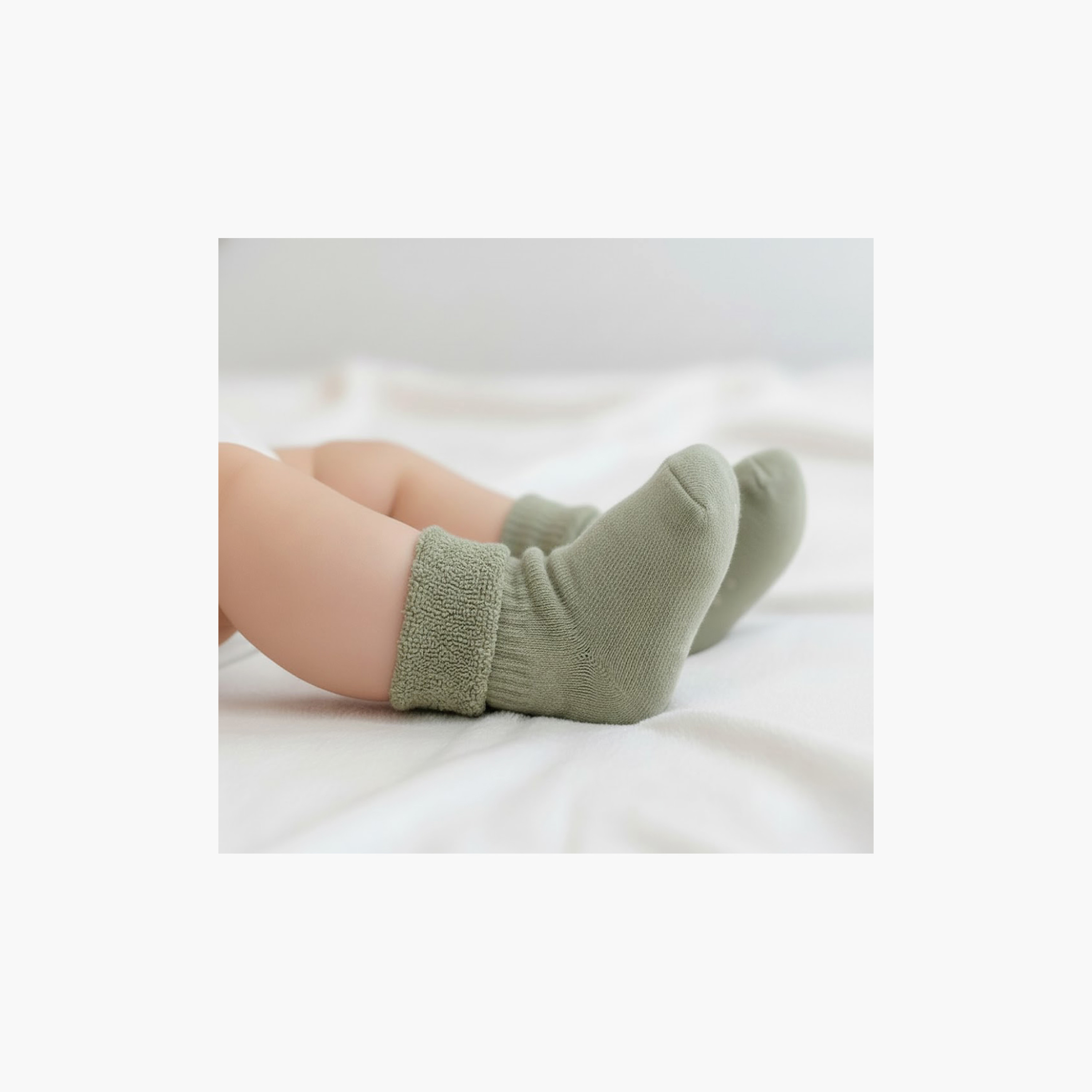 طقم جوارب قطنية مسامية بحافة ملفوفة 4 أزواج من فيكتور آند جين-baby-girls-accessories-socks-image-7