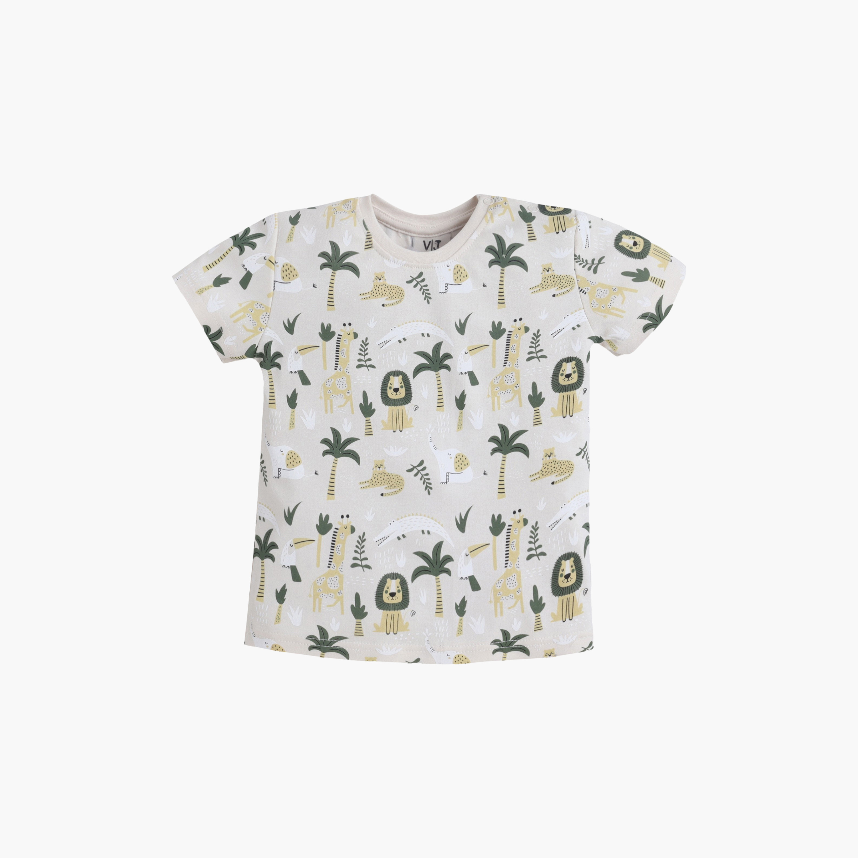 طقم تي شيرت قطني وشورت بطبعة سفاري من فيكتور آند جين-boys-clothing-setsandcoords-image-2