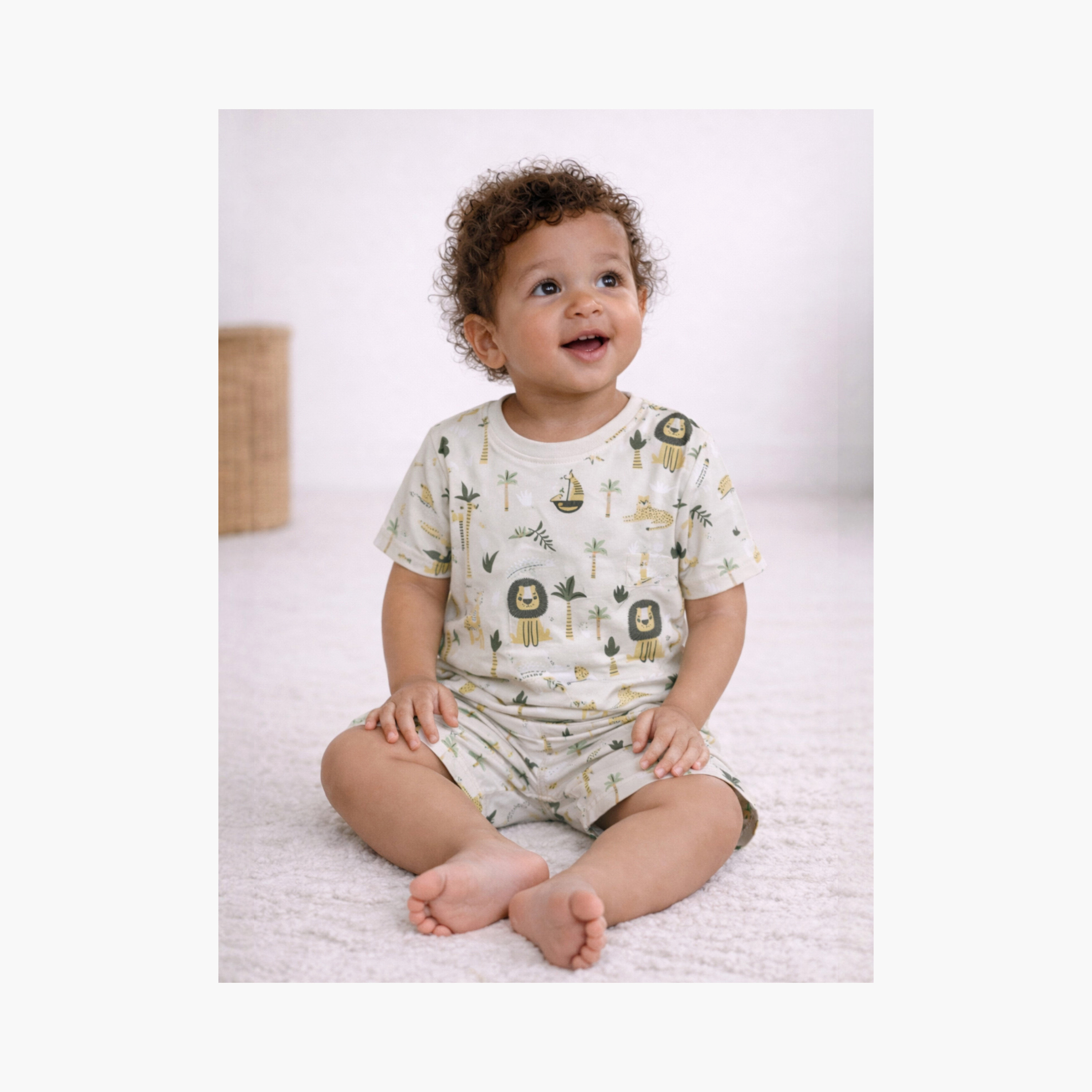 طقم تي شيرت قطني وشورت بطبعة سفاري من فيكتور آند جين-boys-clothing-setsandcoords-image-5