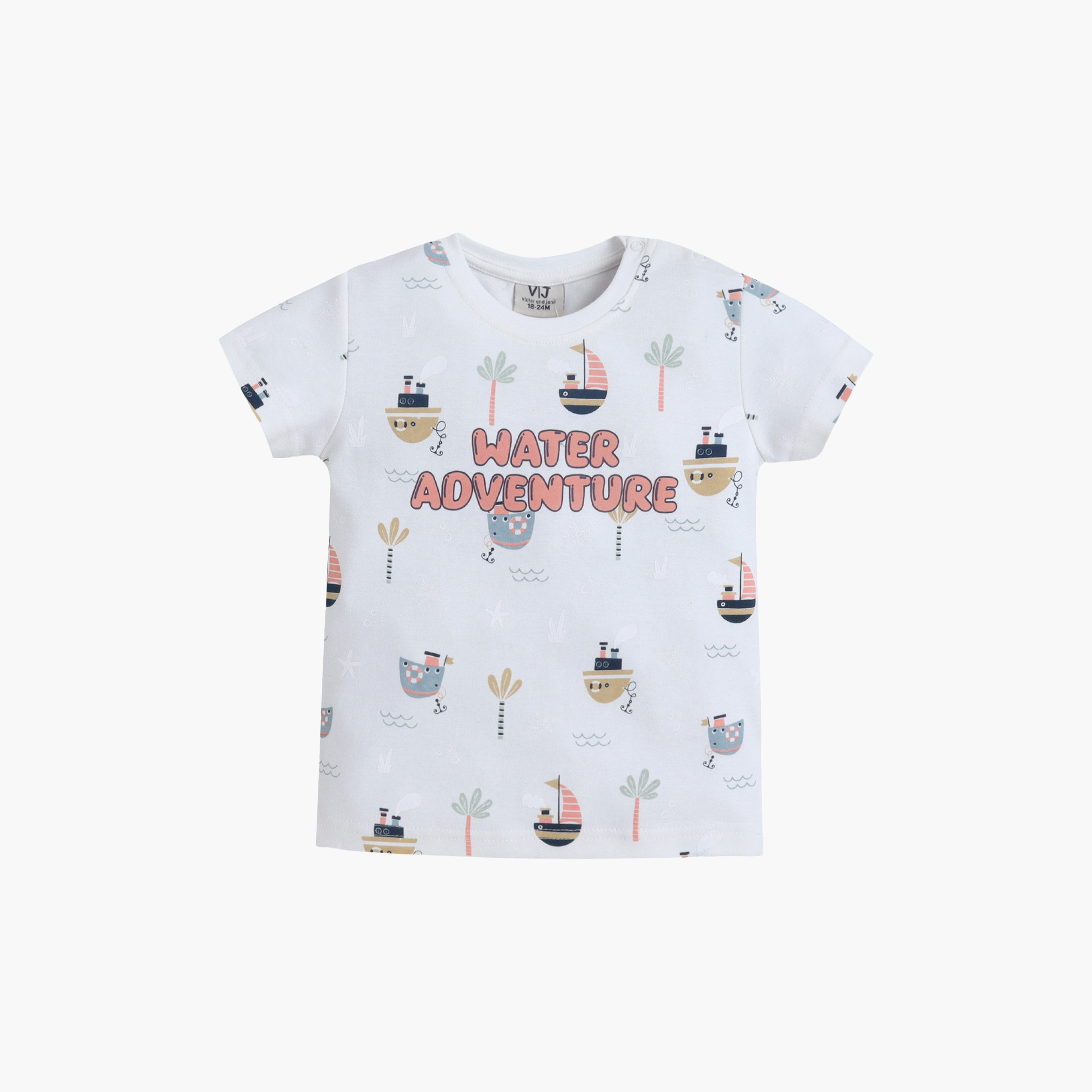 Victor and Jane Little Adventure Printed Cotton T-Shirt & Shorts Set-boys-clothing-setsandcoords-image-2