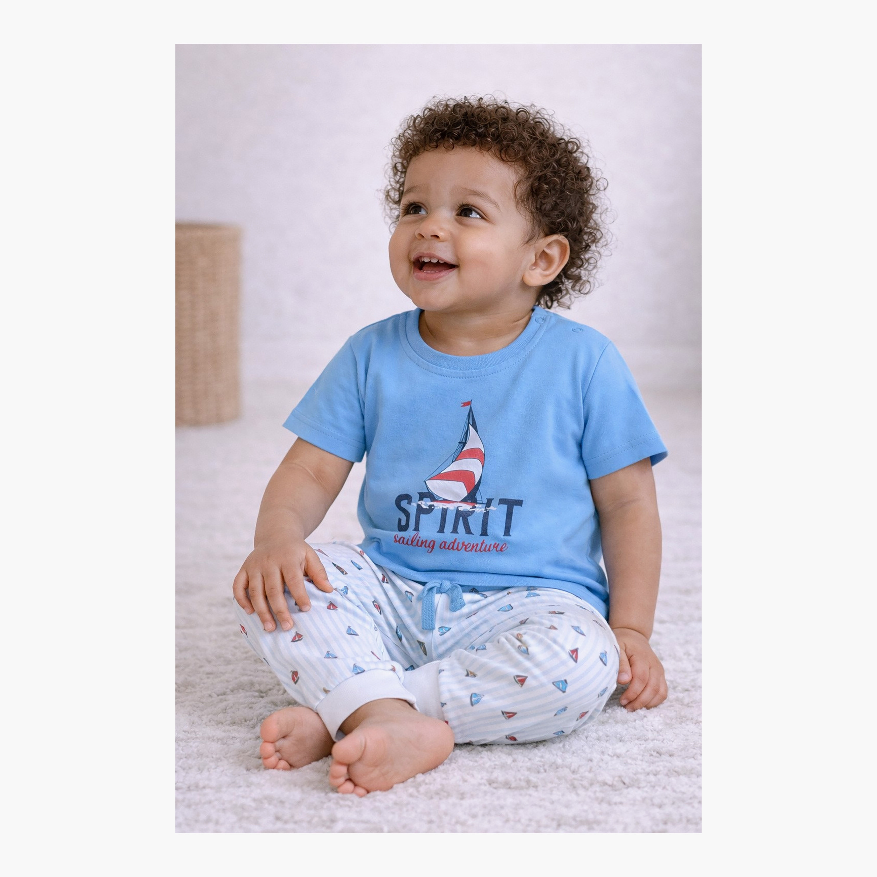 Victor and Jane Spirit Printed Cotton T-Shirt & Pajama Set-boys-clothing-setsandcoords-image-4