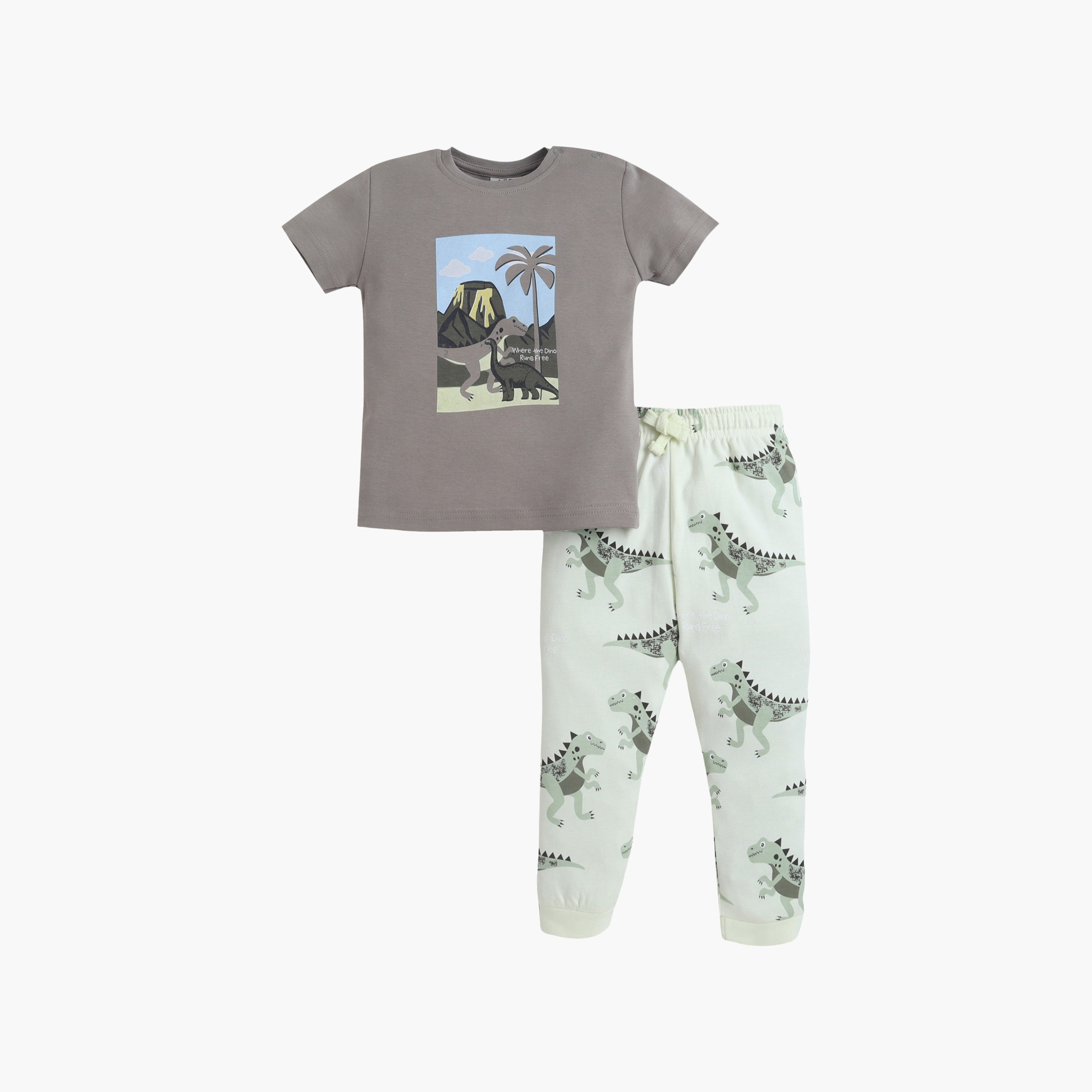 طقم تي شيرت قطني وبيجامة بطبعة من الطبيعة من فيكتور آند جين-boys-clothing-setsandcoords-image-1