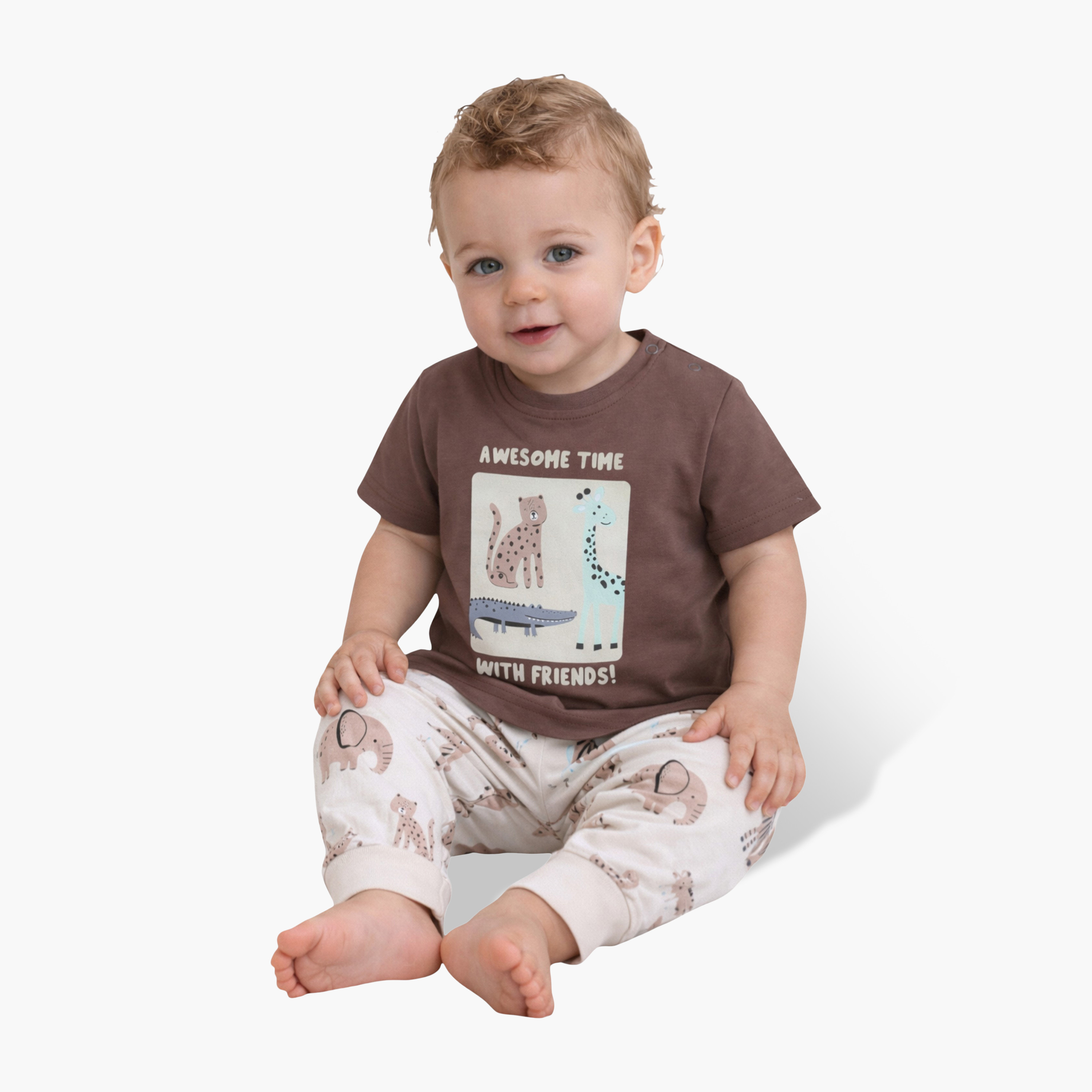 Victor and Jane Animal Graphic Cotton T-Shirt & Pajama Set-baby-boys-clothing-nightwear-pyjamasets-image-5
