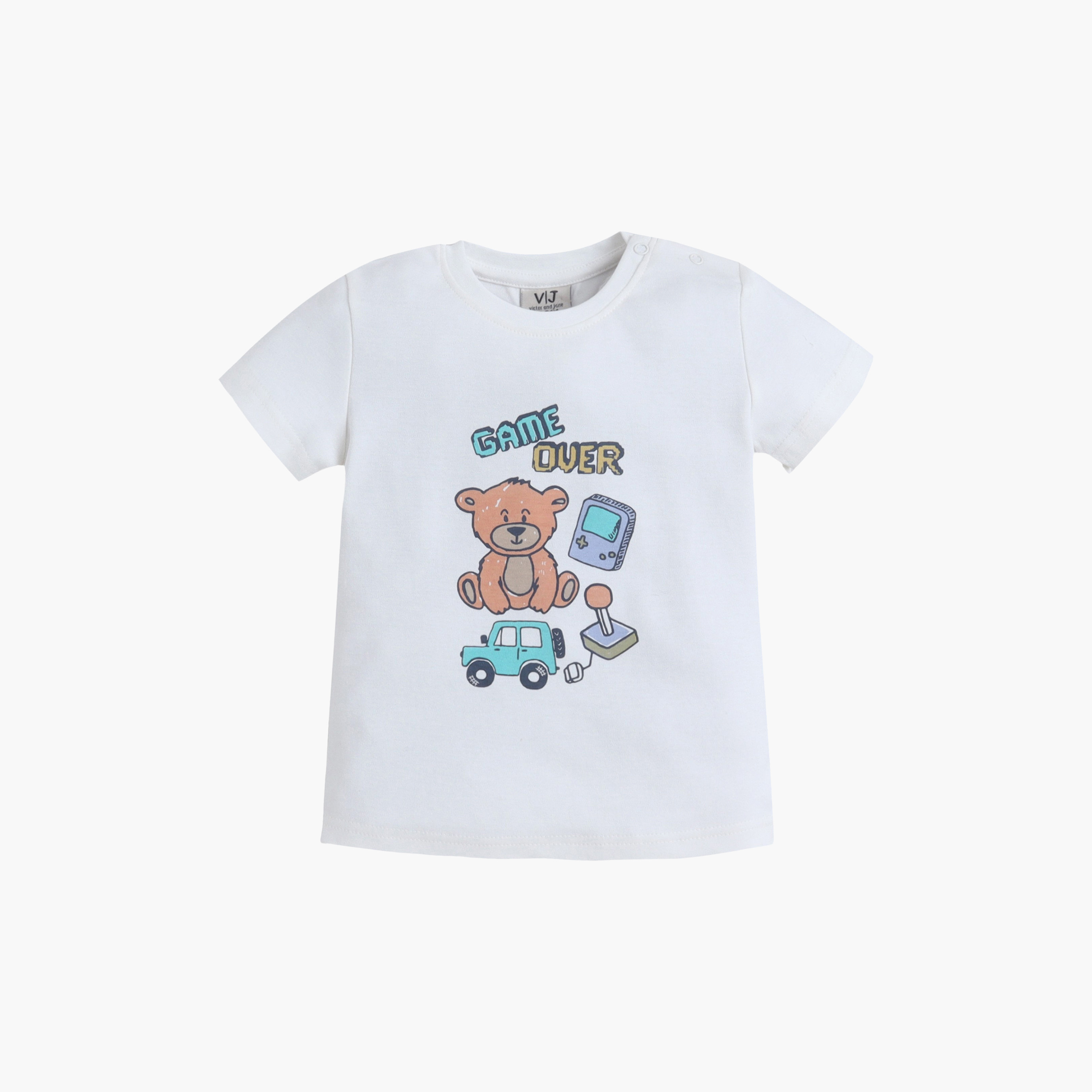 Victor and Jane Teddy Bear Printed Cotton T-Shirt & Pajama Set-baby-boys-clothing-nightwear-pyjamasets-image-3
