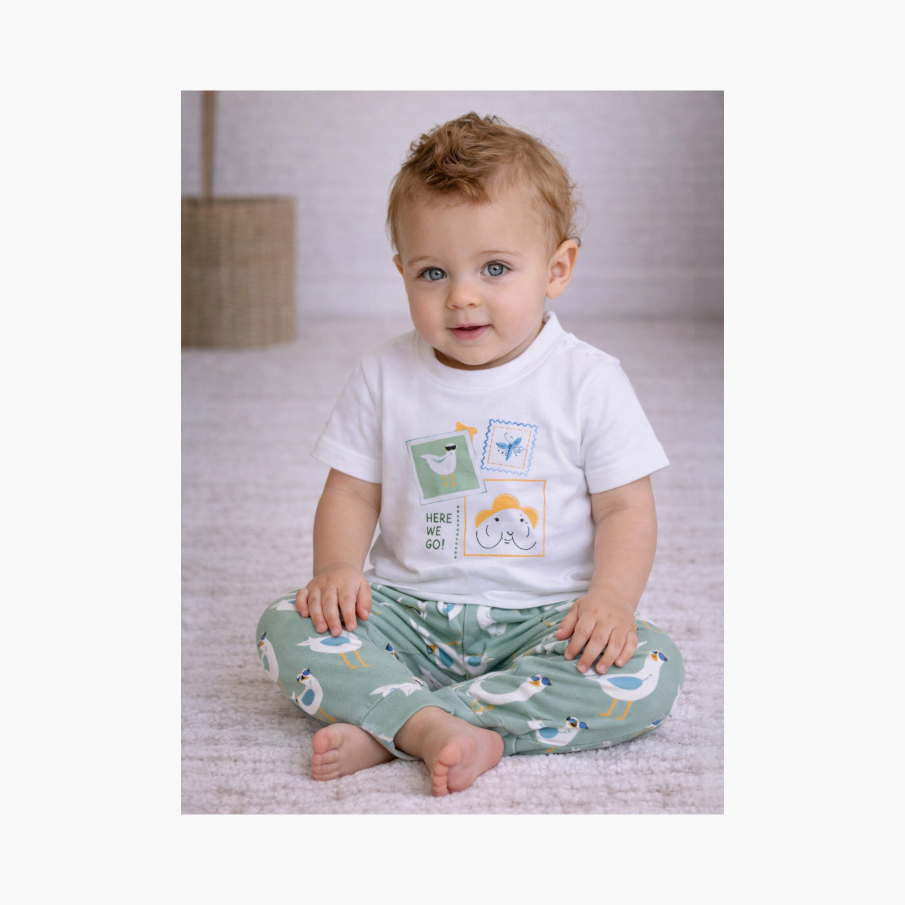 Victor and Jane Bird Graphic Cotton T-Shirt & Pajama Set-boys-clothing-setsandcoords-image-5