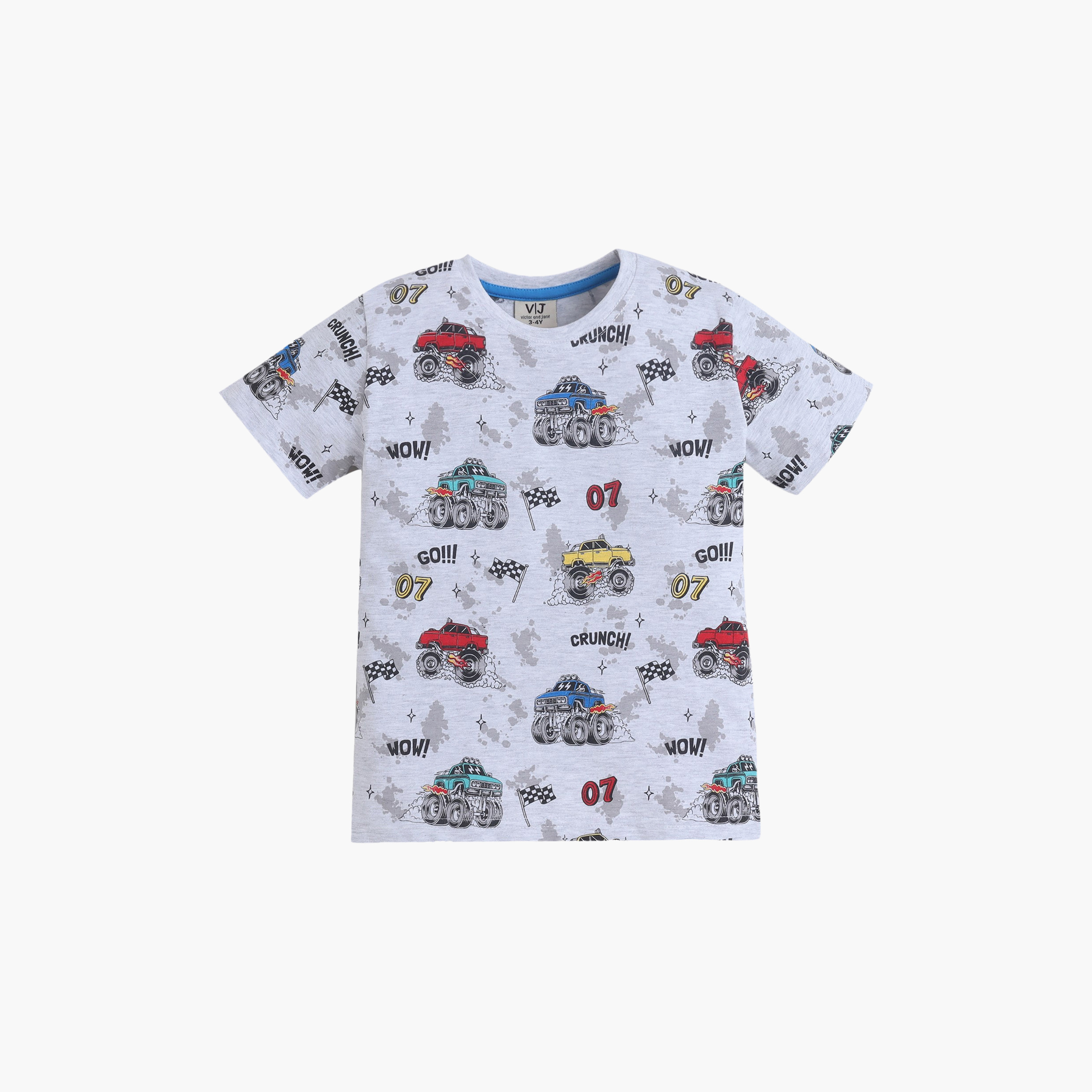 طقم تي شيرت قطني وشورت بطبعة سباقات من فيكتور آند جين-boys-clothing-setsandcoords-image-3