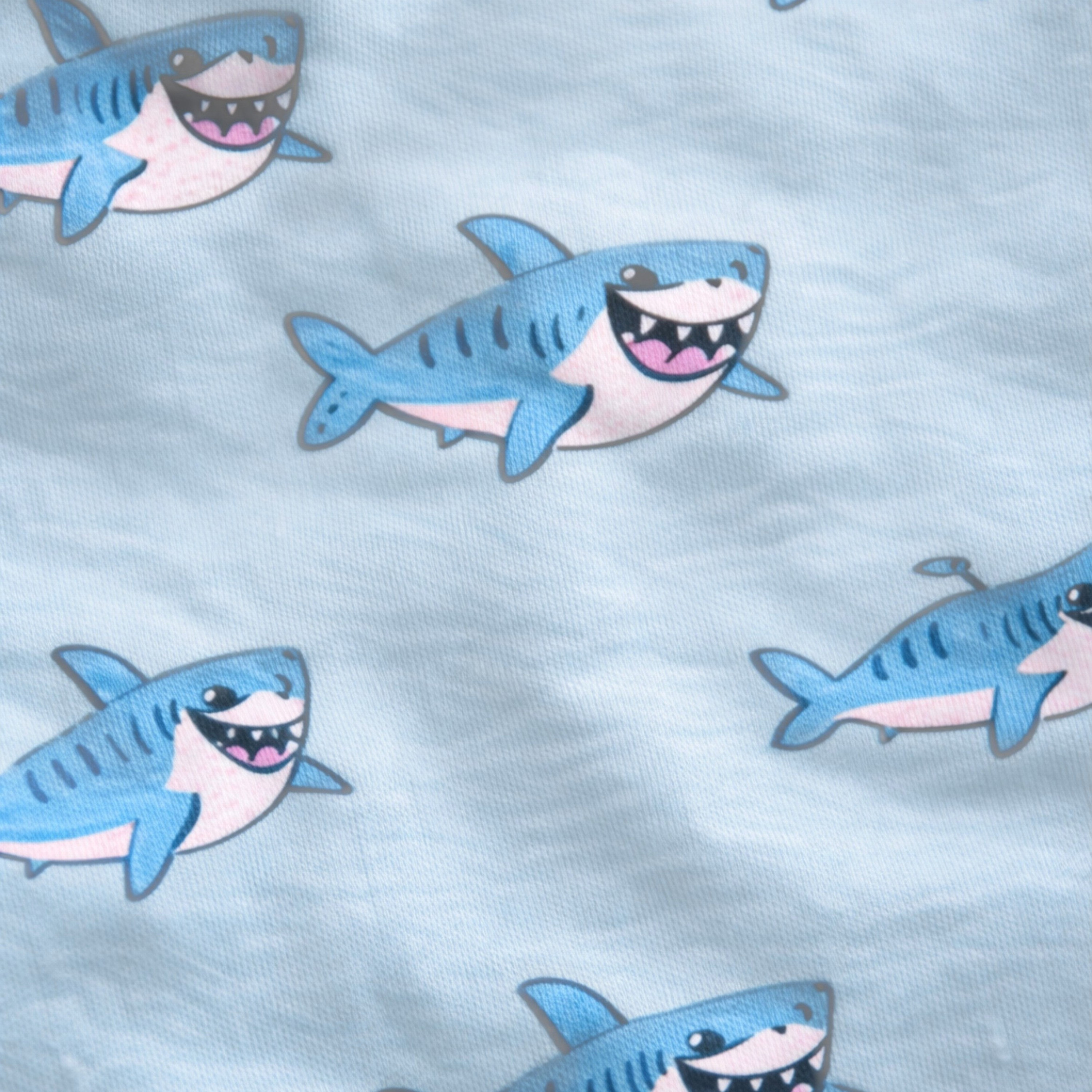 Victor and Jane Shark Printed Cotton T-Shirt & Shorts Set-boys-clothing-setsandcoords-image-5