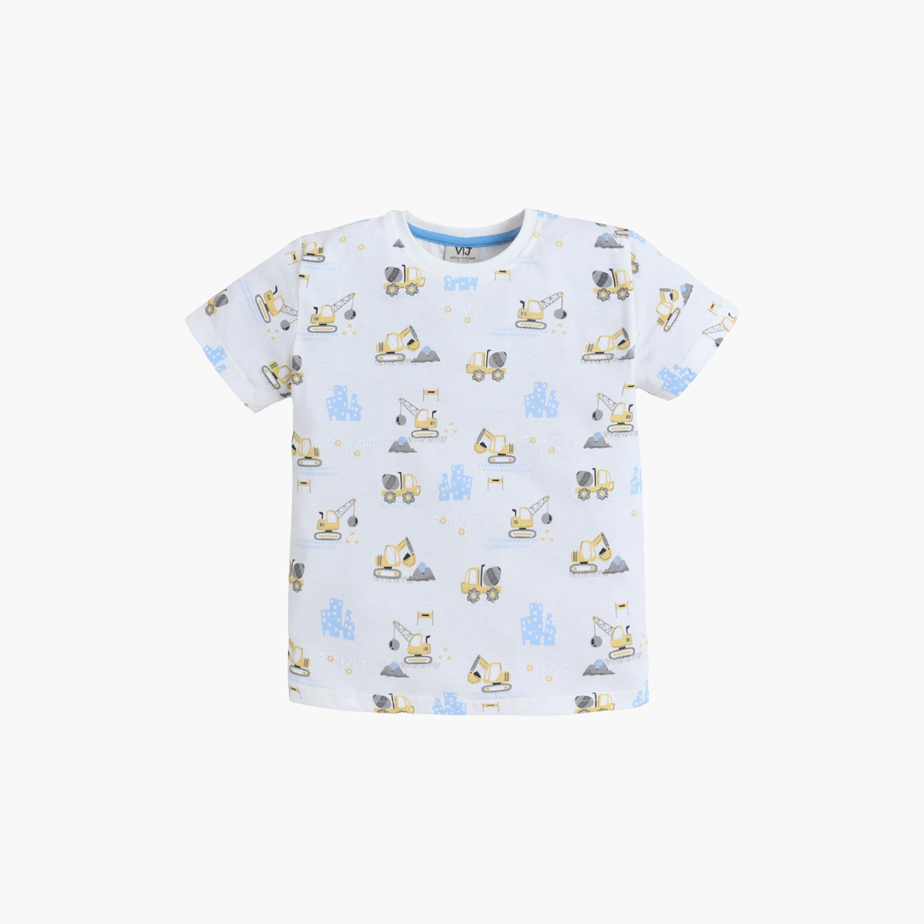 Victor and Jane Vehicle Printed Cotton T-Shirt & Shorts Set-boys-clothing-setsandcoords-image-3