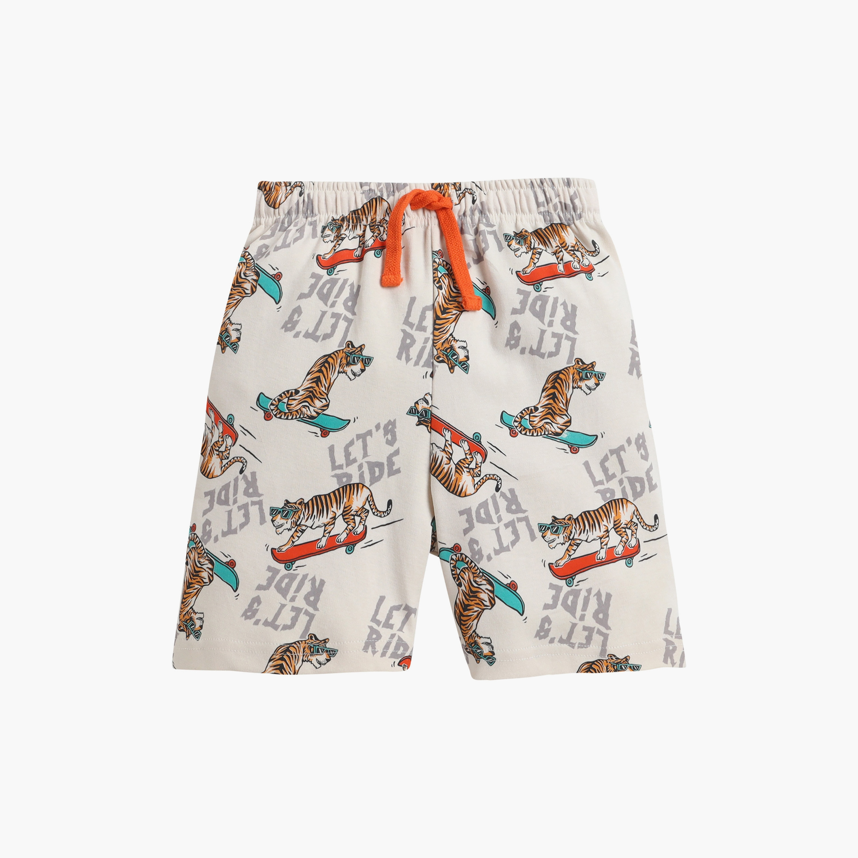 طقم تيشيرت قطن بأكمام نصفية بطبعة تايجر وشورت من فيكتور أند جين-boys-clothing-setsandcoords-image-5