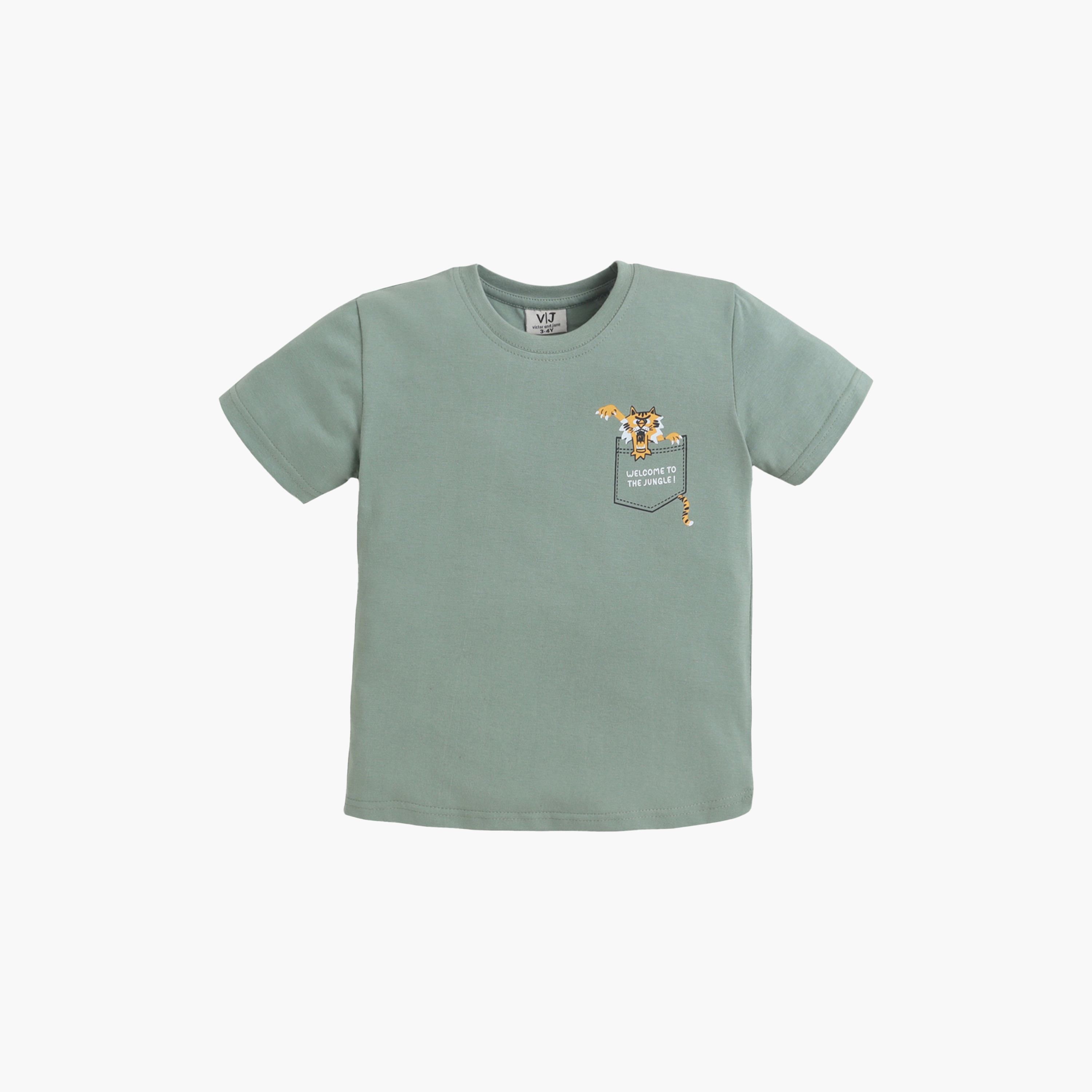 طقم تي شيرت قطني وشورت بطبعة زرافة من فيكتور آند جين-boys-clothing-setsandcoords-image-3