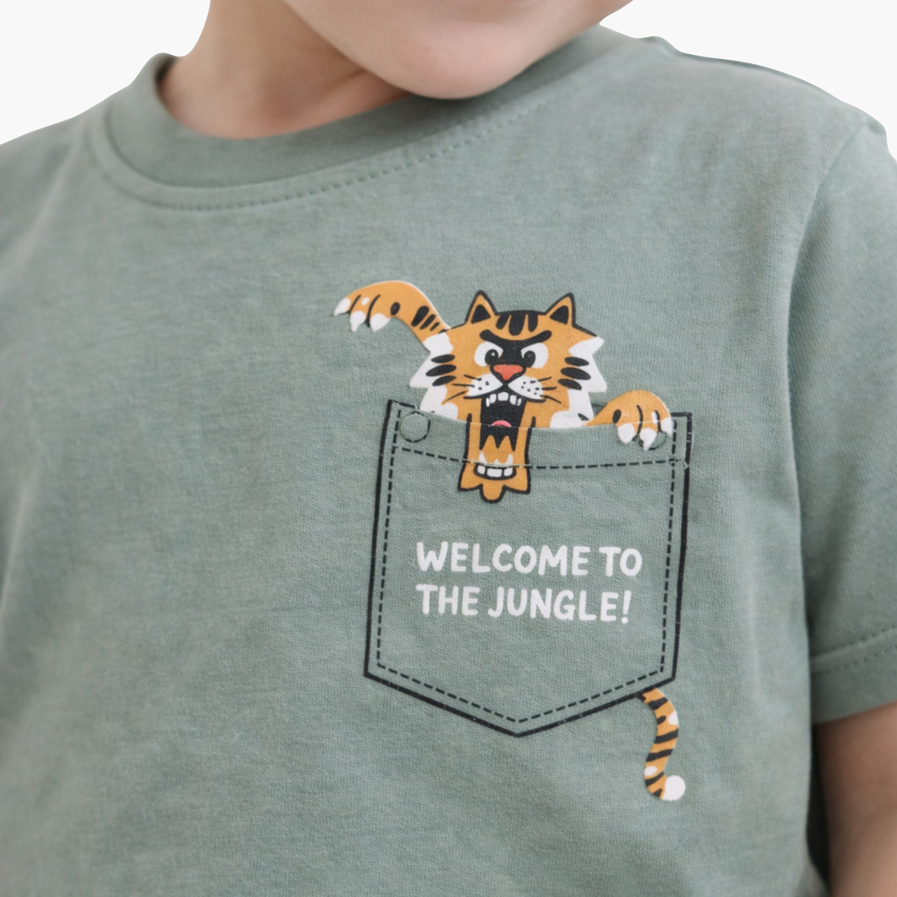 طقم تي شيرت قطني وشورت بطبعة زرافة من فيكتور آند جين-boys-clothing-setsandcoords-image-5