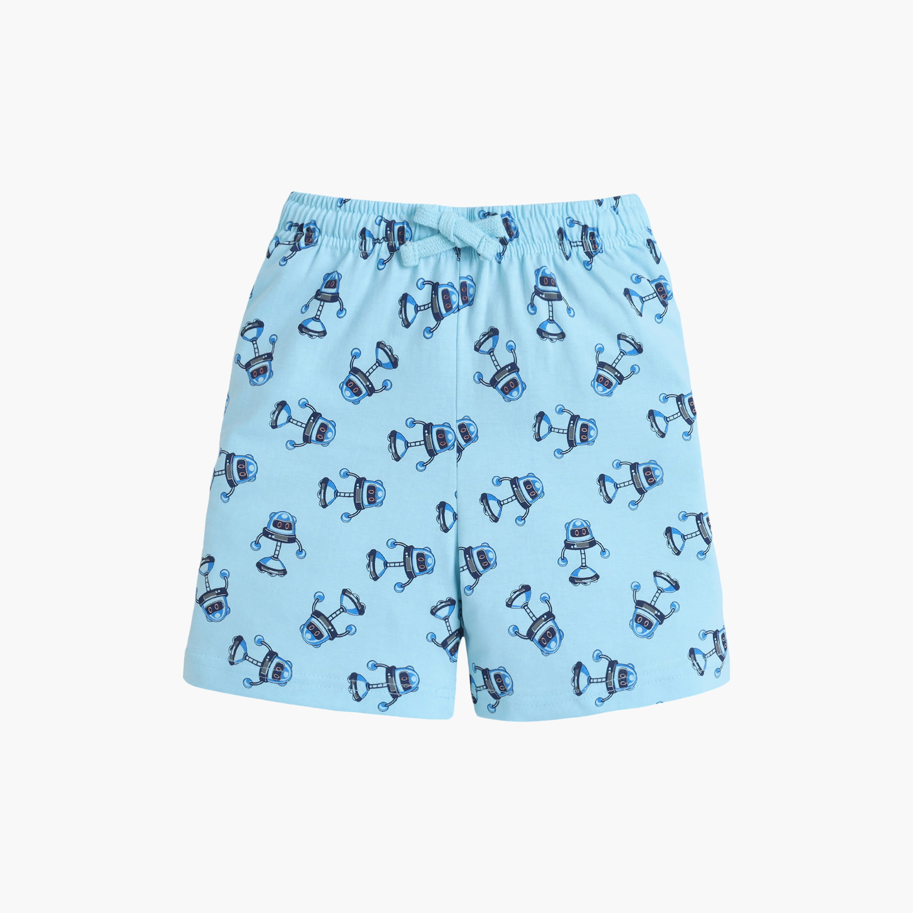 طقم تي شيرت قطني وشورت بطبعة روبوت من فيكتور آند جين-boys-clothing-setsandcoords-image-4